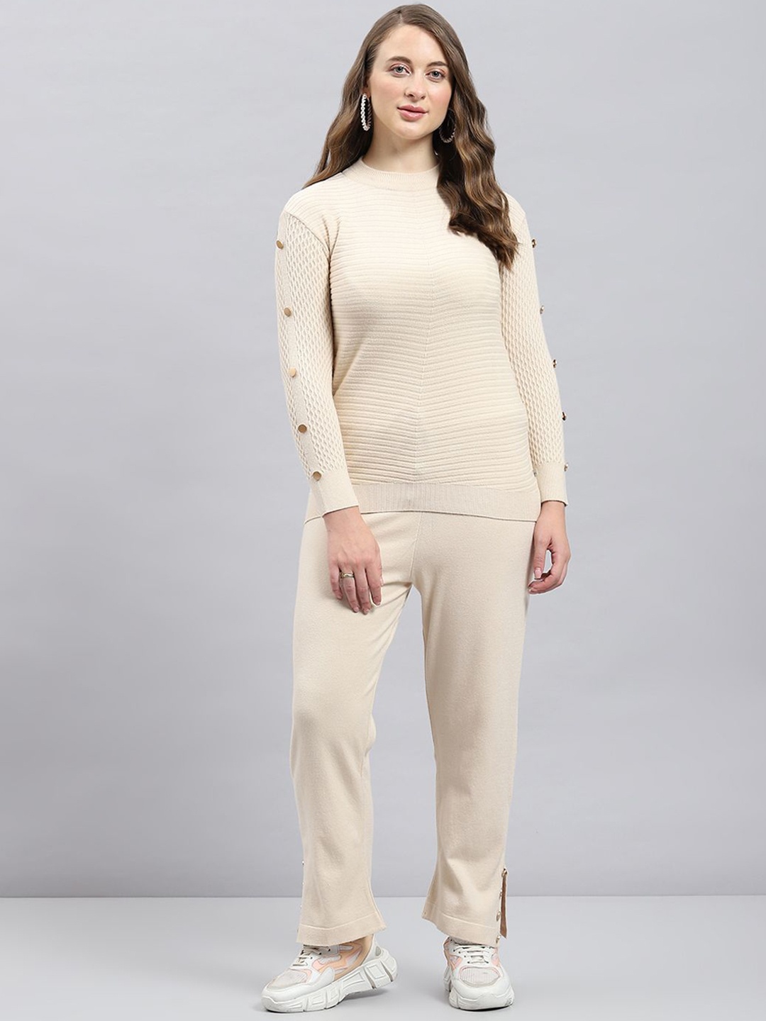 

Monte Carlo Self Design Top With Trousers Co-Ords, Beige