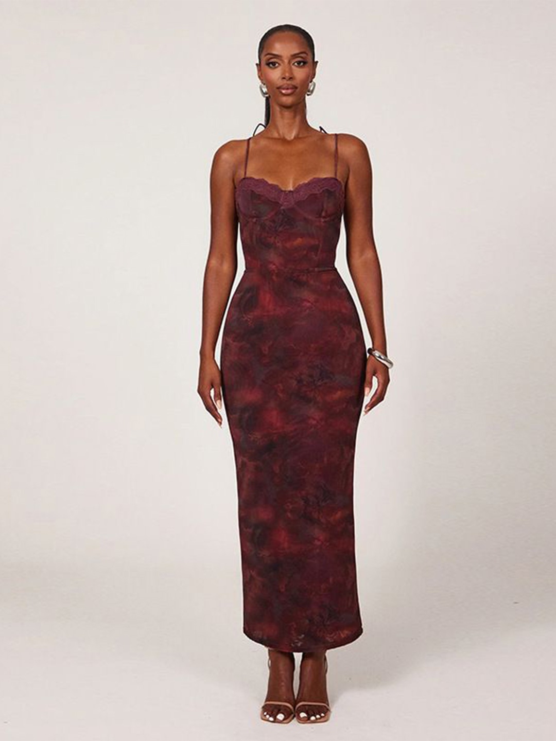 

MIAKEE Floral Print Maxi Dress, Purple