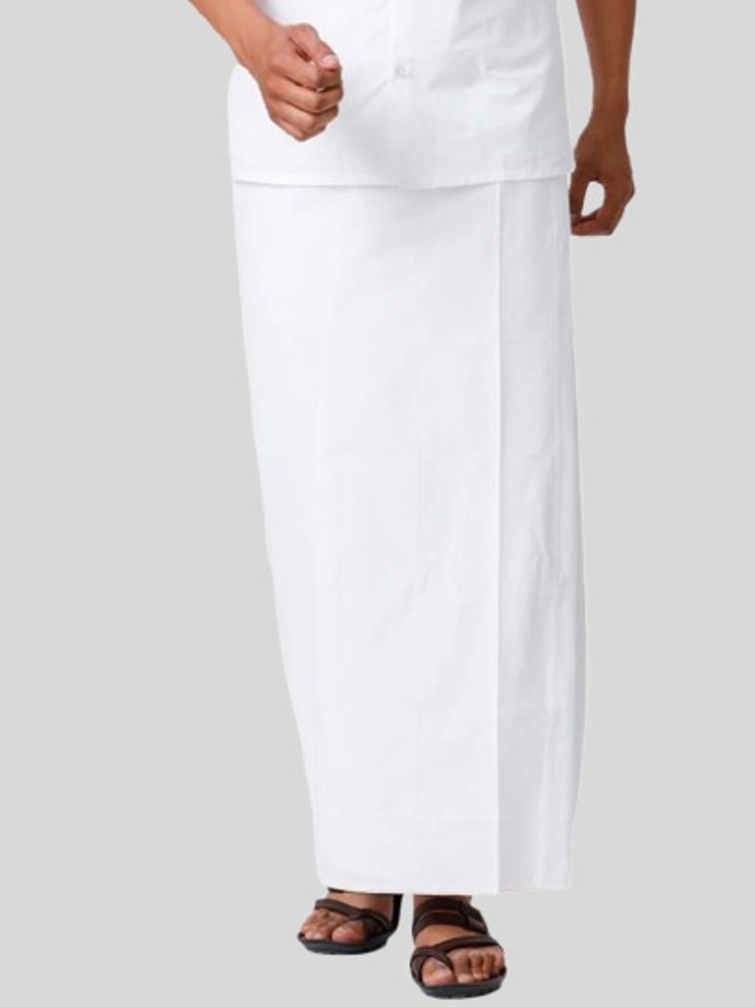 

RAMRAJ COTTON Men White Stitched Single Layer Prayer Dhoti