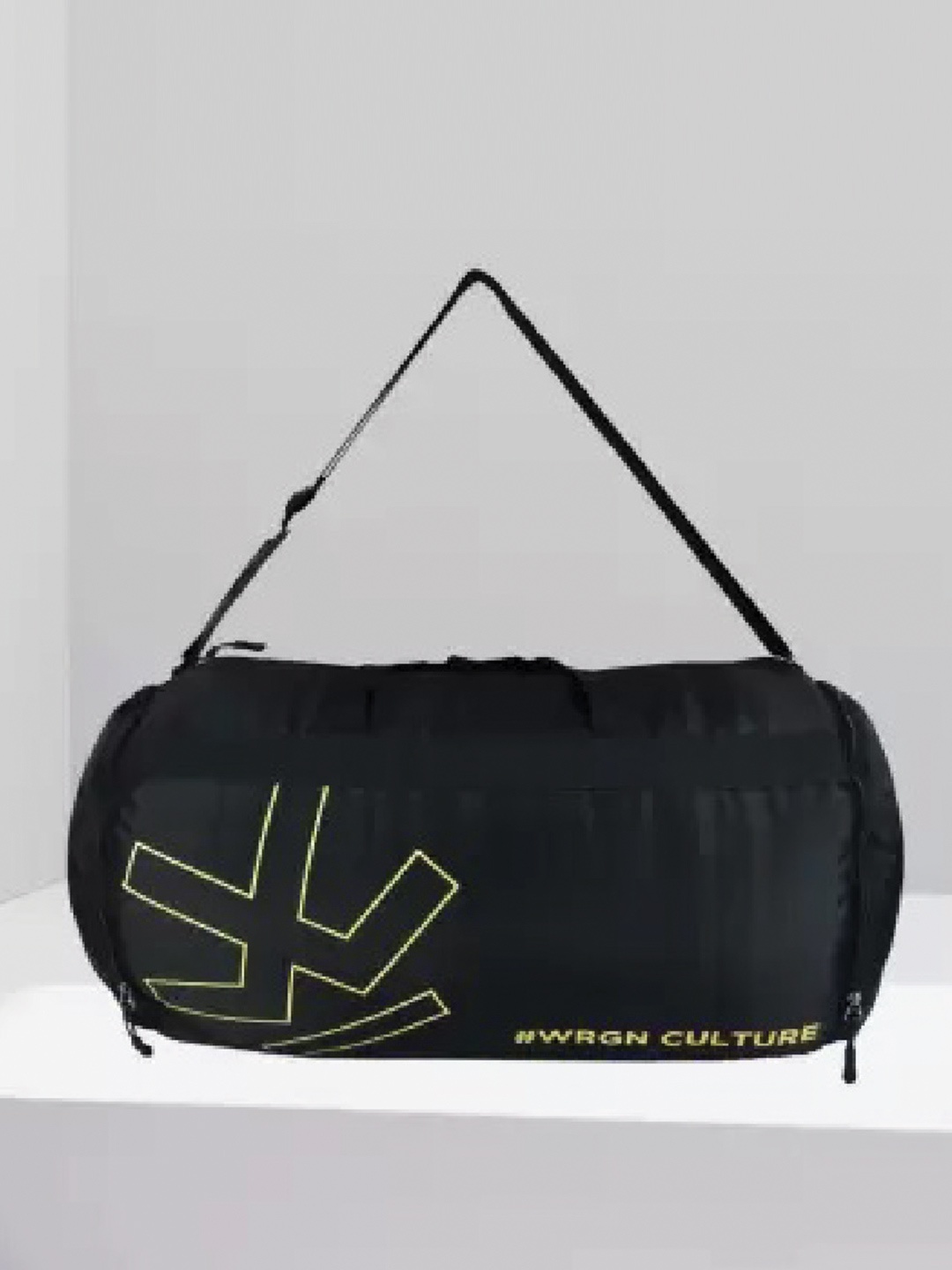 

WROGN Printed Medium Reversible Sports or Gym Duffel Bag, Black
