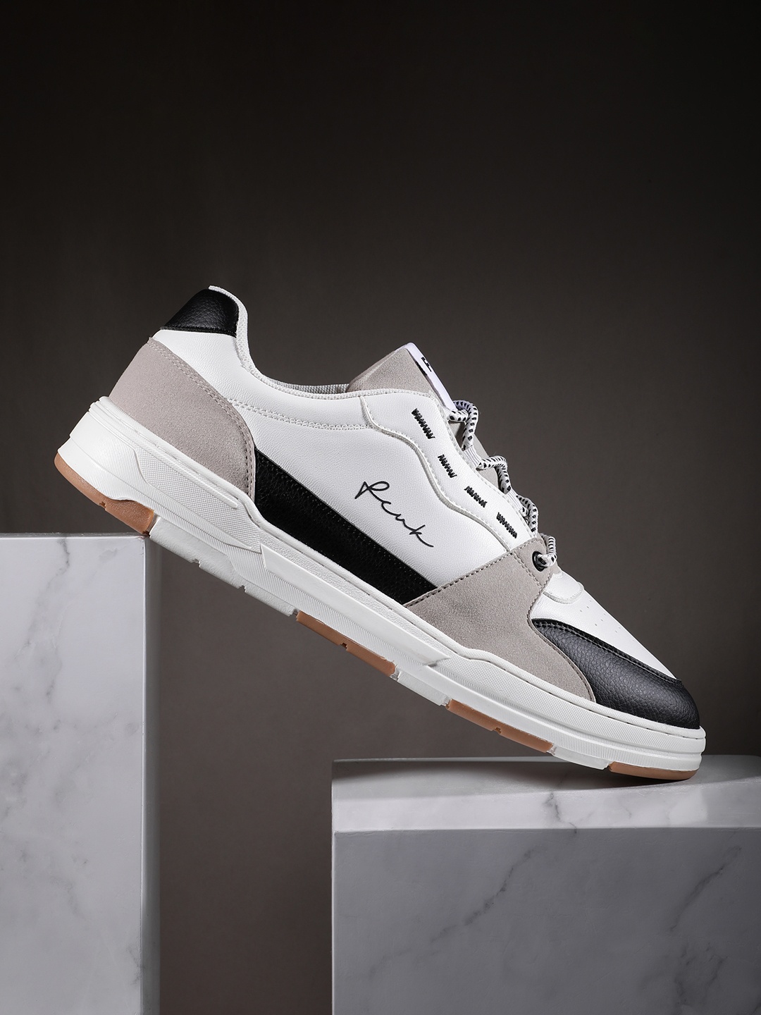 

FCUK Men Colourblocked Perforated Detail Sneakers, White