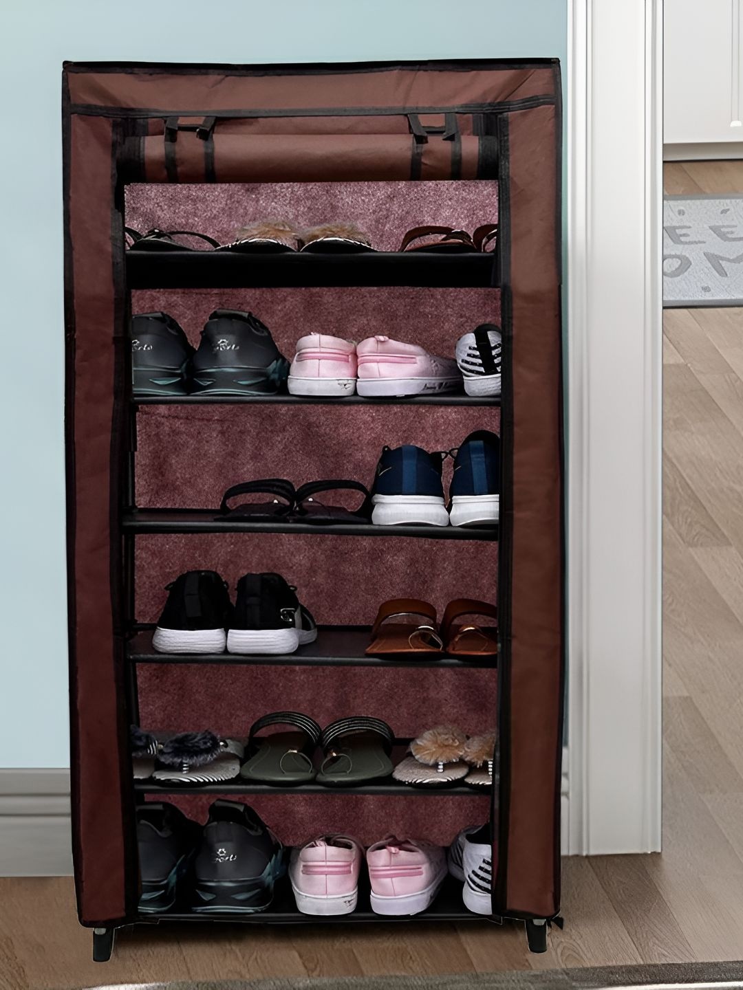 

Rmerchants Brown Stainless Steel 6 Shelves Shoe Rack