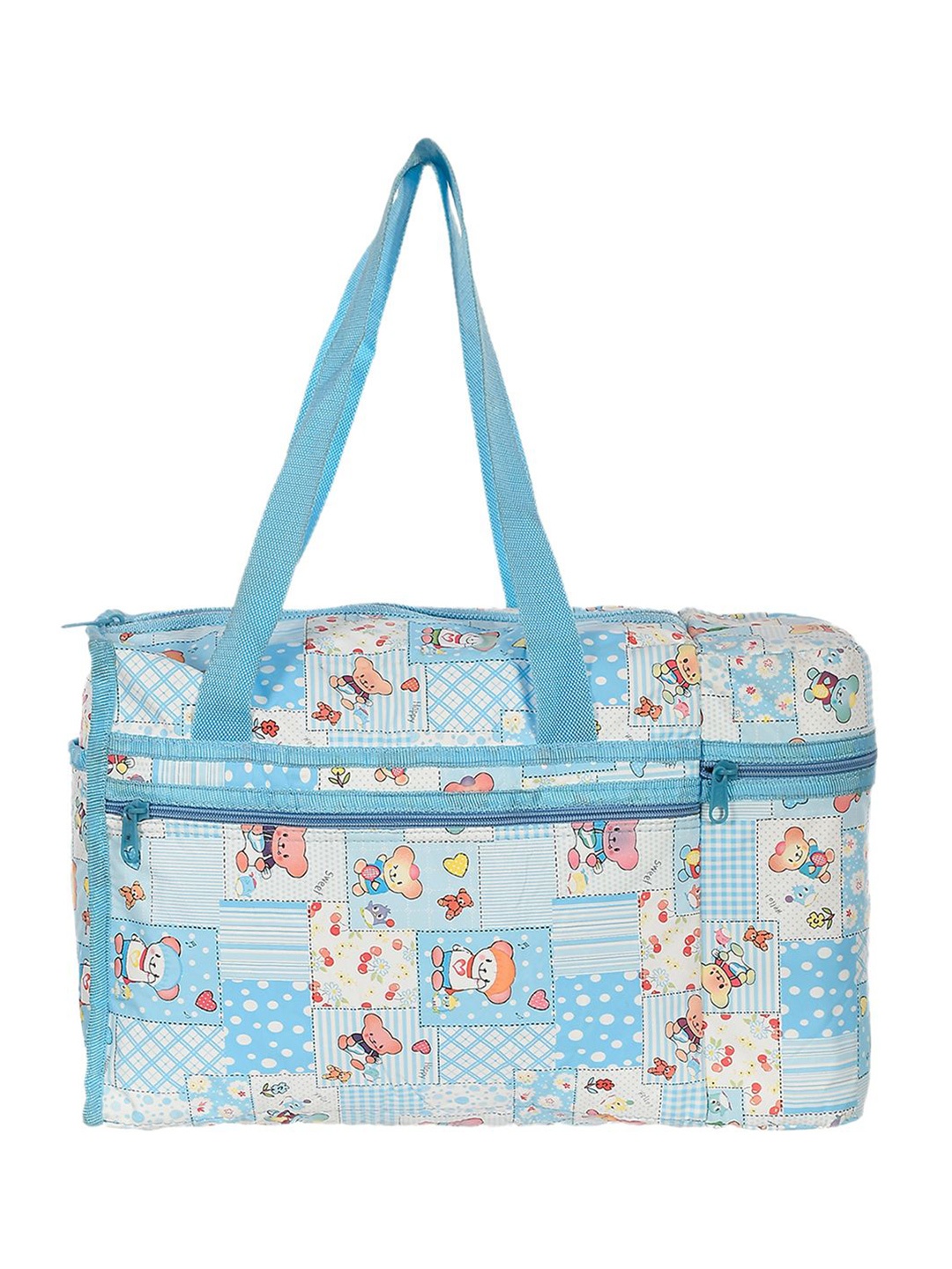 

Kuber Industries Floral Printed Structured Tote Bag, Blue