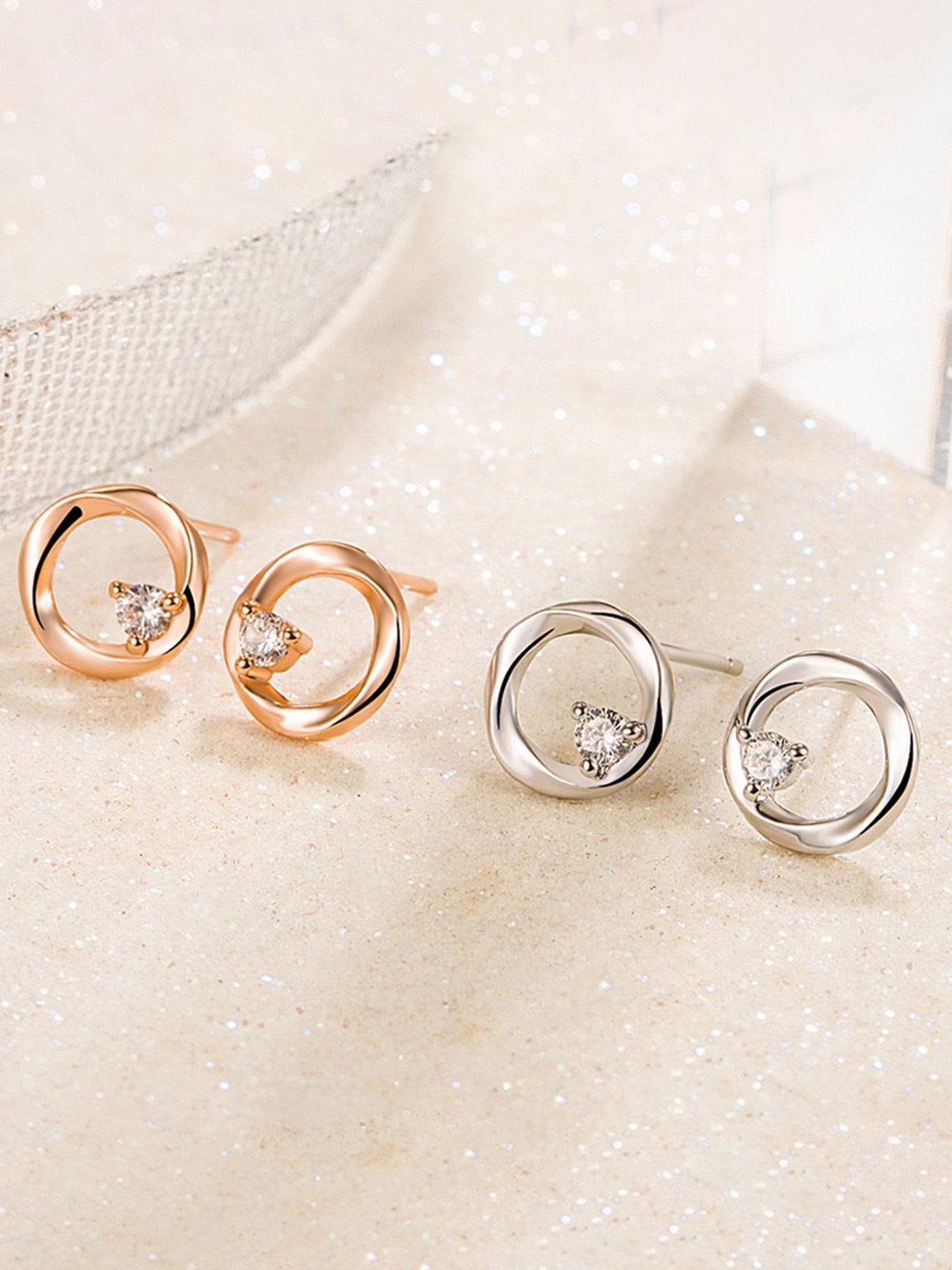 

MYKI Contemporary Studs Earrings, Rose gold