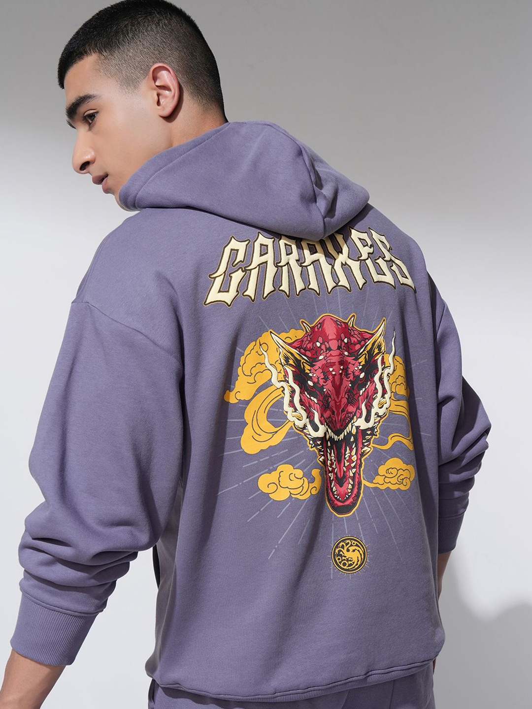 

HIGHLANDER Men Printed Hooded Sweatshirt, Purple