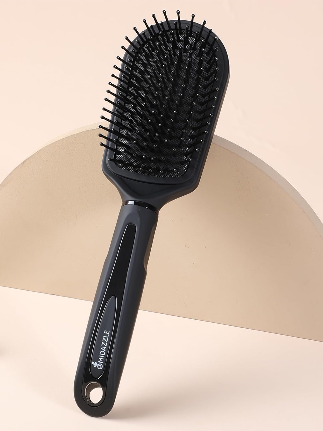 

Omidazzle Set Of 2 Premium Paddle Cushioned & Flat Hair Brush - Black - HB3- 6