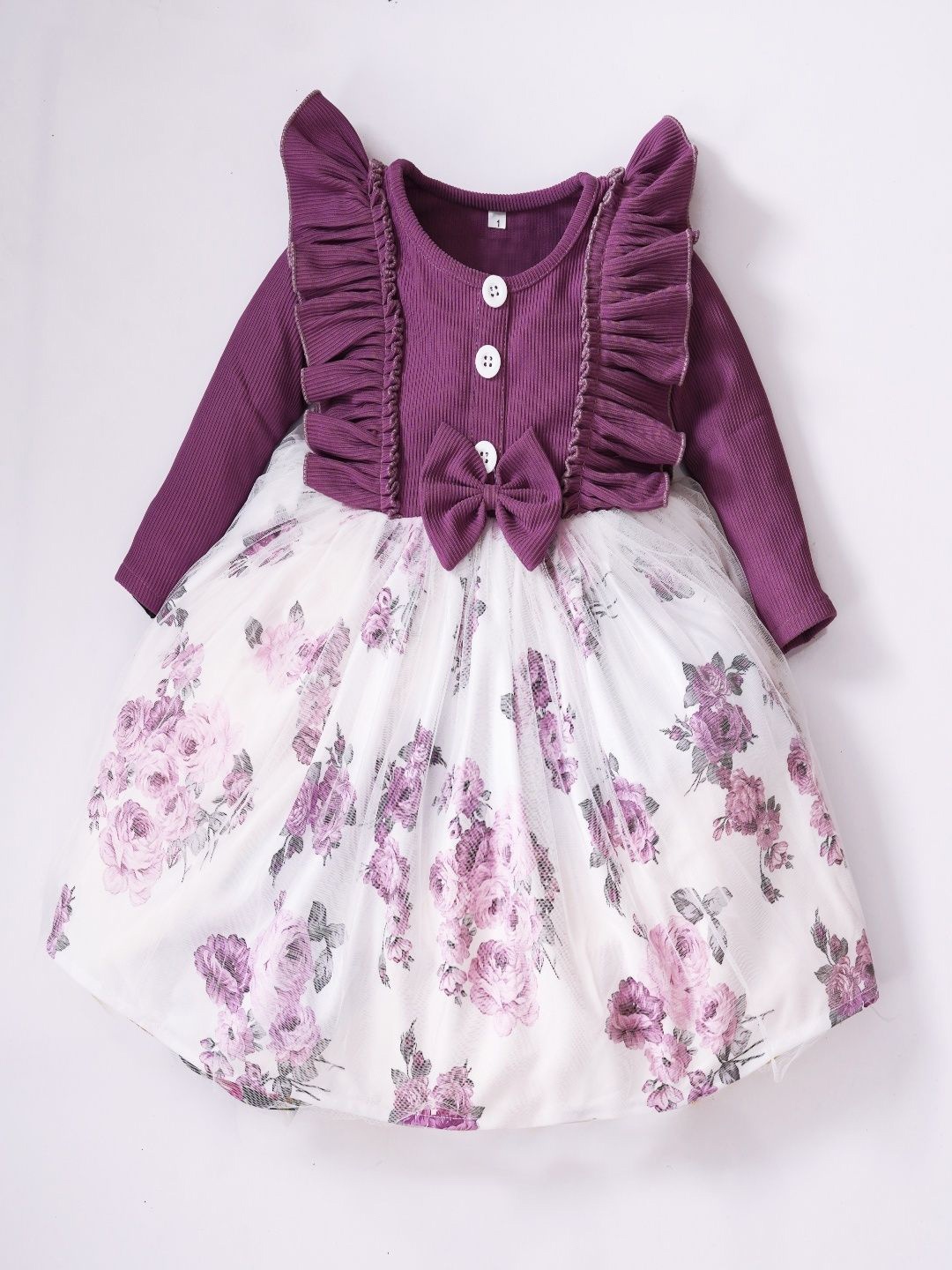 

PAESANO ENTERPRISE Floral Net Fit & Flare Dress, Purple