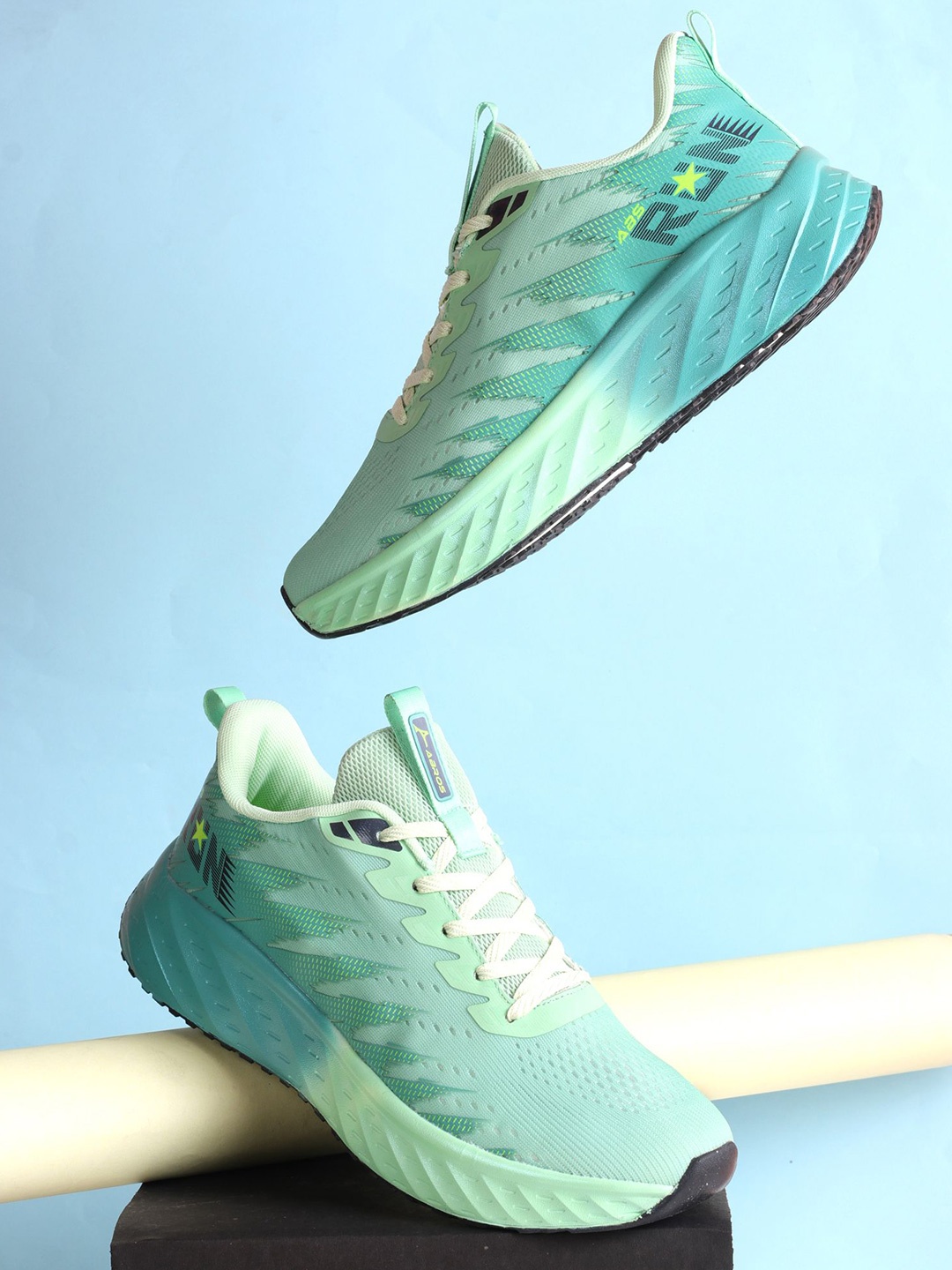 

ABROS Men Mesh Running Shoes, Green