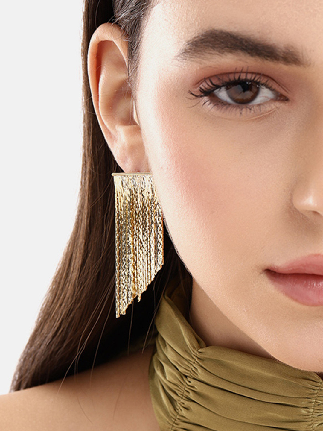 

DressBerry Contemporary Tasselled Drop Earrings, Gold