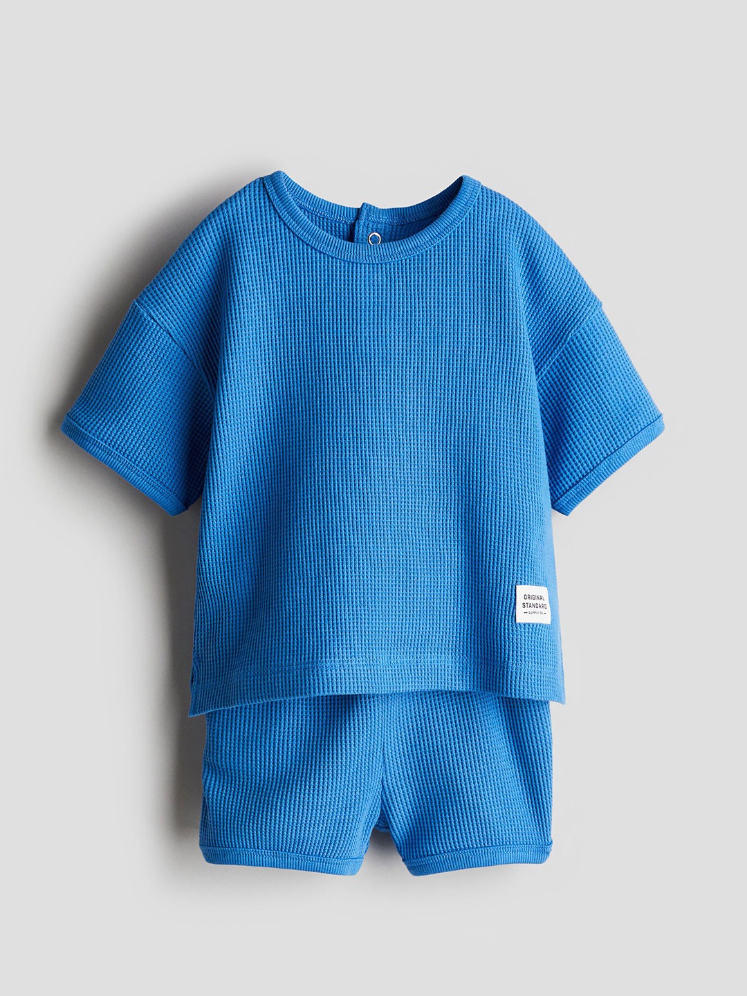 

H&M 2-Piece Waffled Jersey Set, Blue