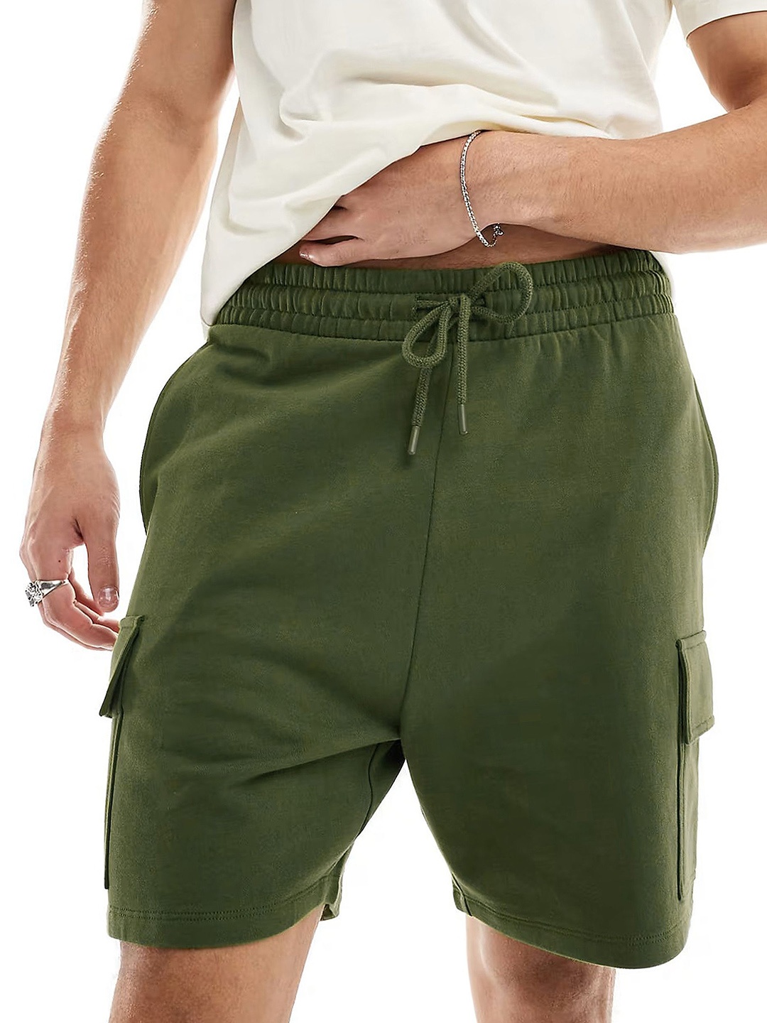 

SZN Men Running Cargo Shorts, Olive