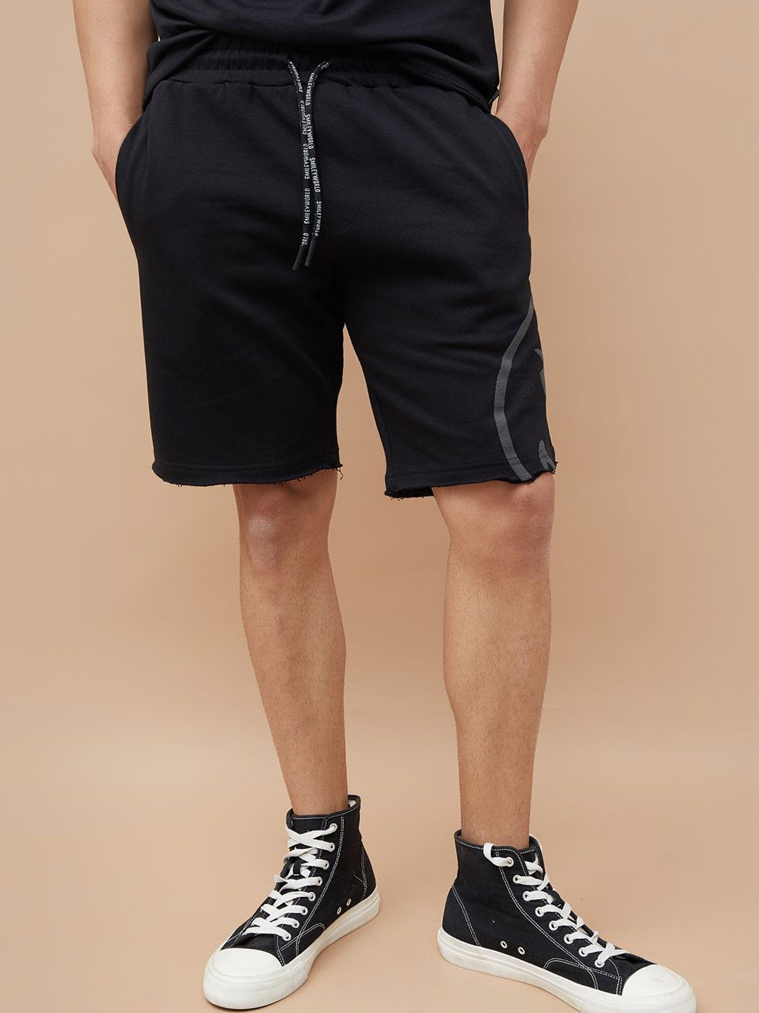 

SmileyWorld Men Printed Shorts, Black