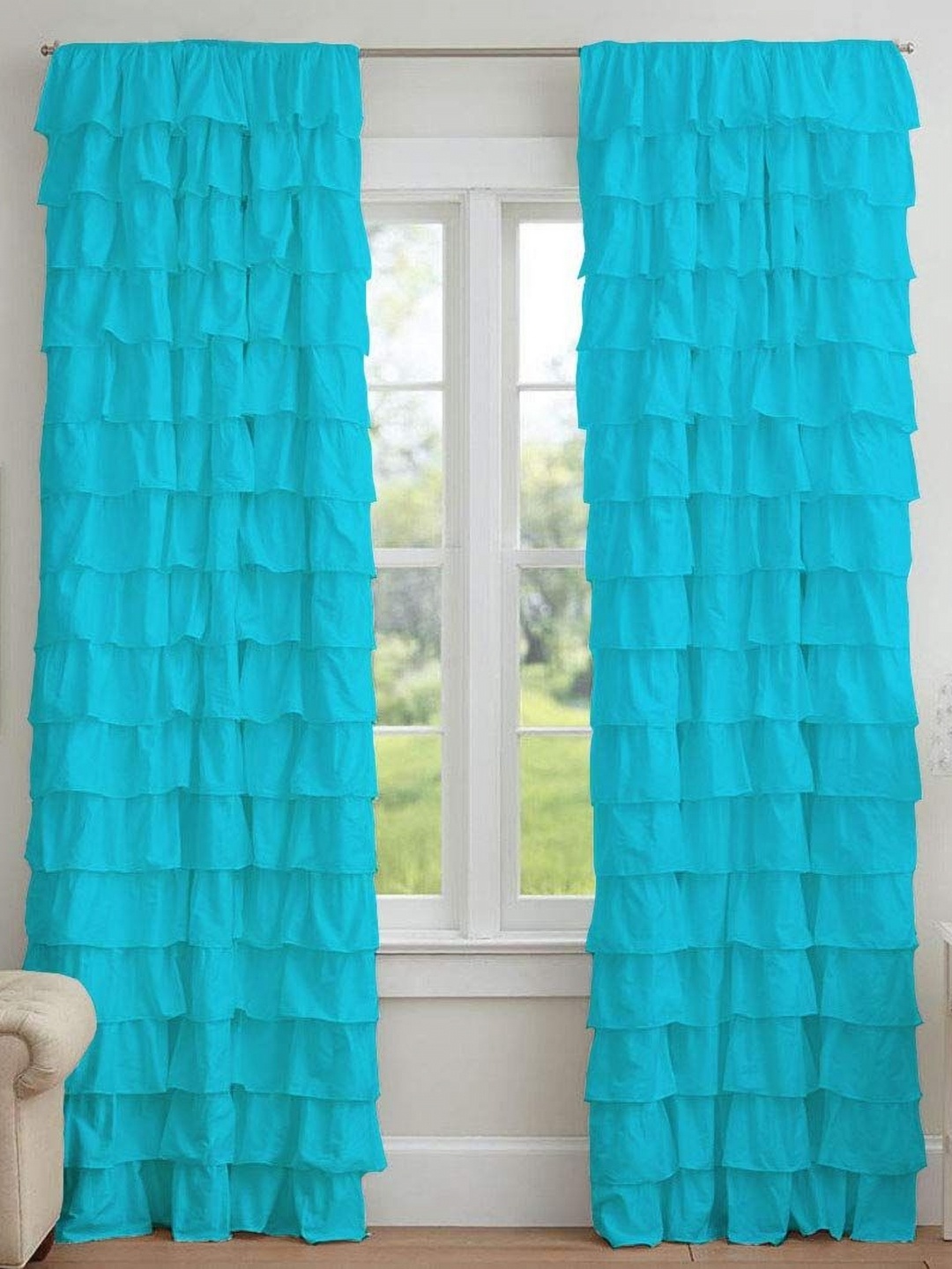 

Dekor World Multicoloured Set of 2 Sheer Window Curtain, Multi