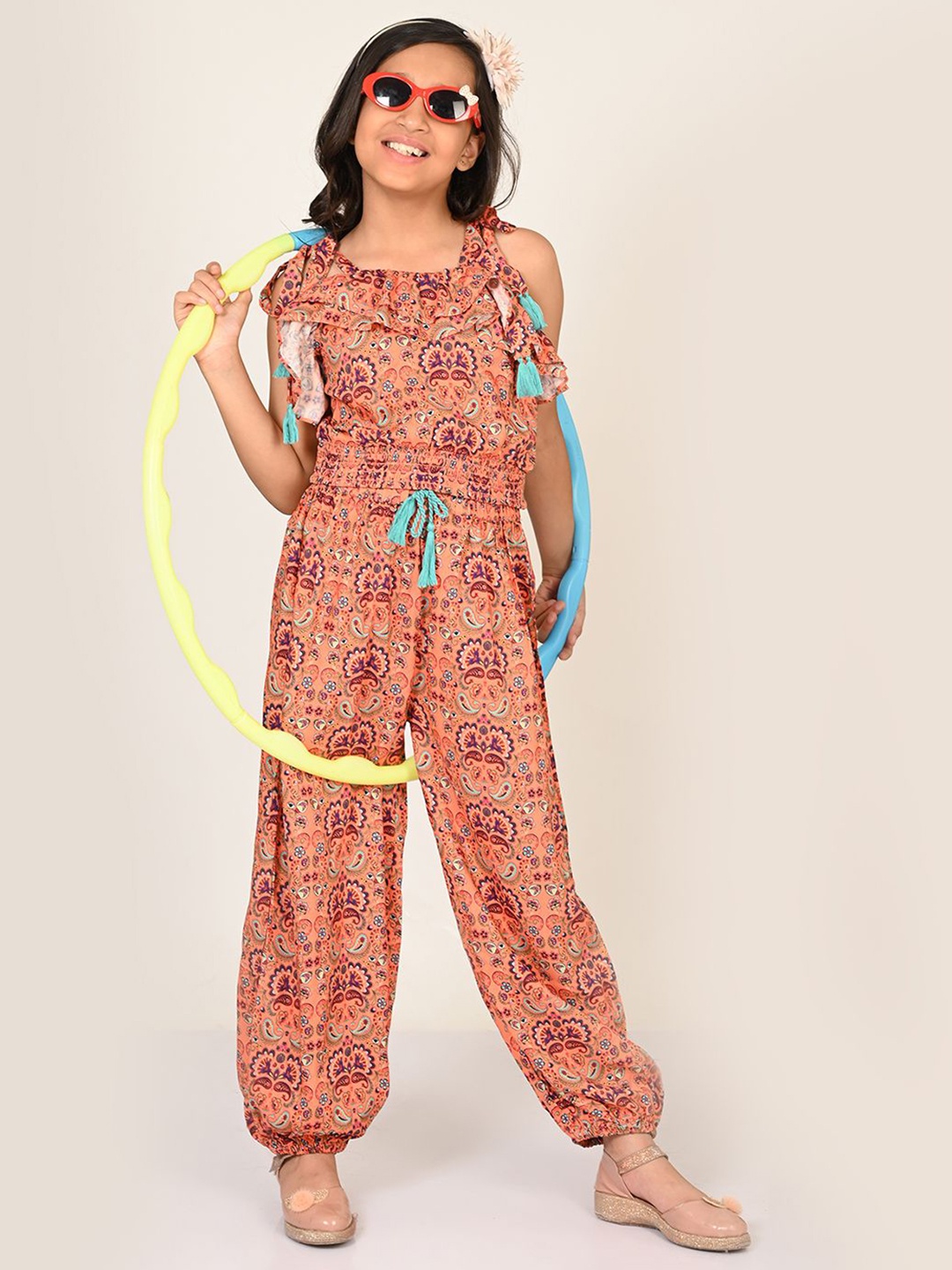 

LIL DRAMA Girls Printed Top, Orange