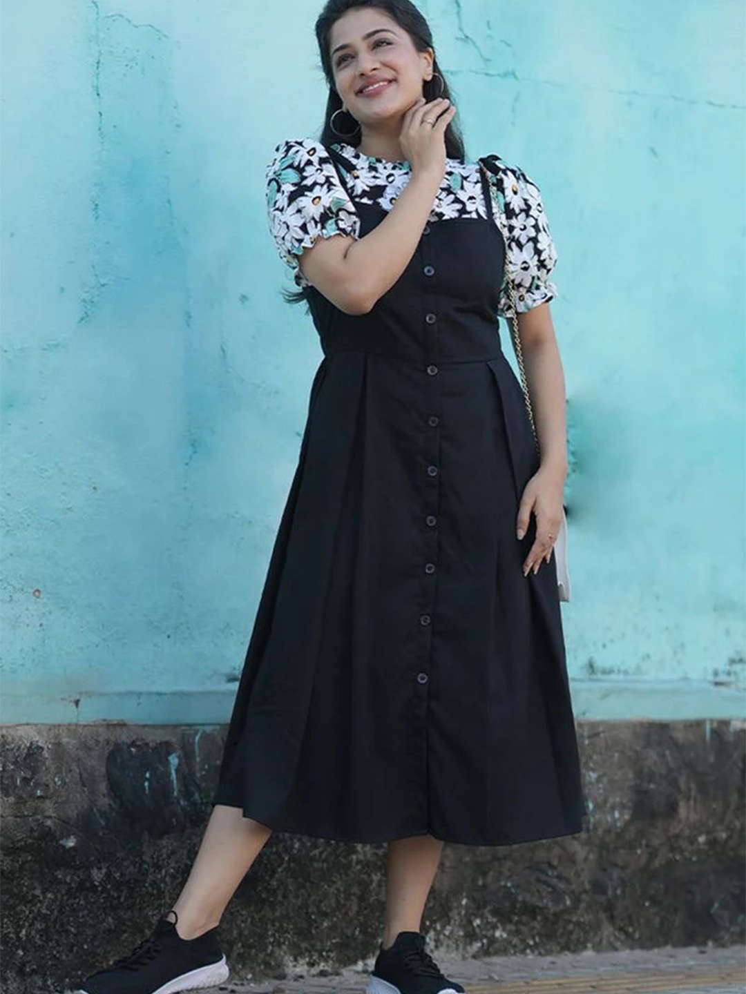 

RebikaTrendz Fit & Flare Short Dress, Black
