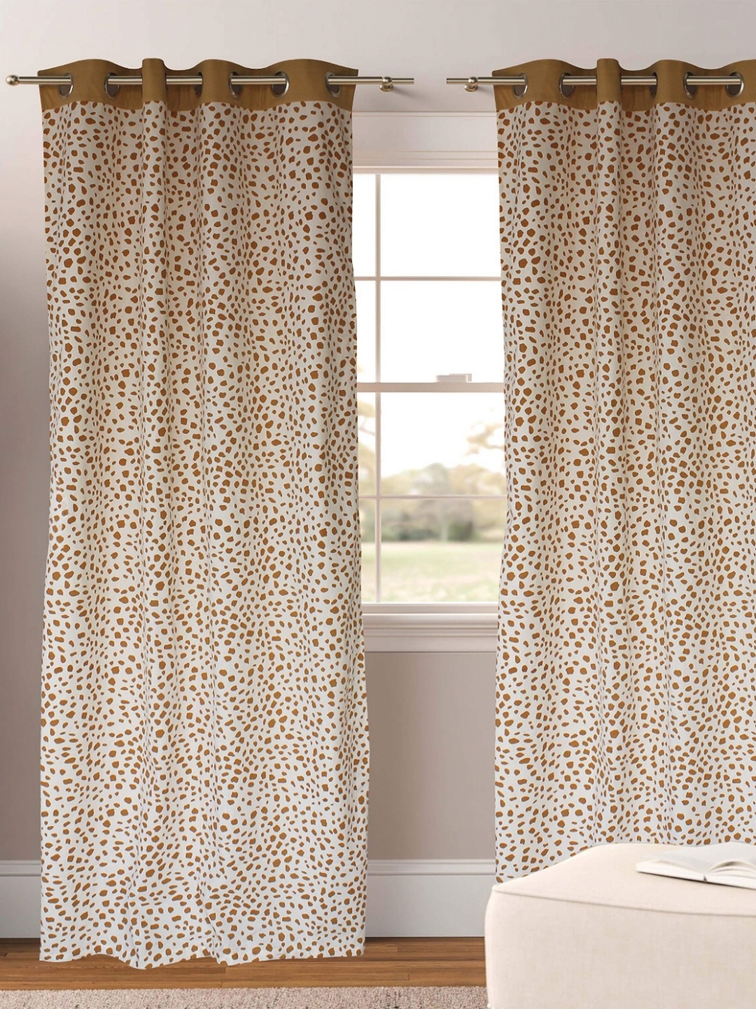 

Dekor World Multicoloured Set of 2 Geometric Window Curtain, Multi