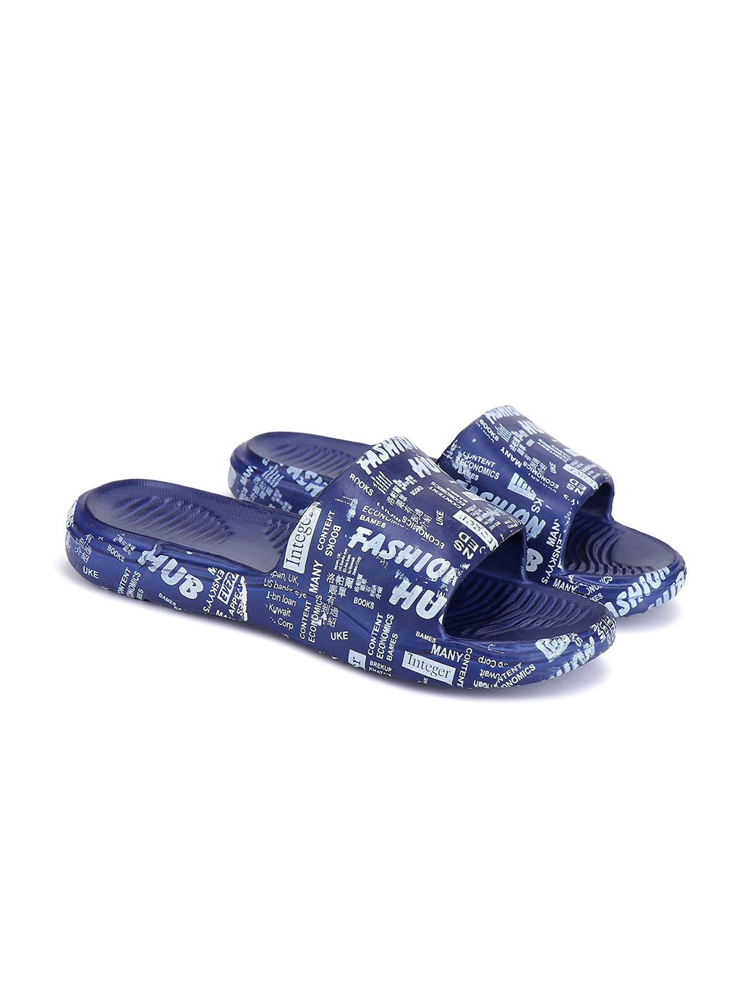 

PENNEN Men Printed Sliders, Blue