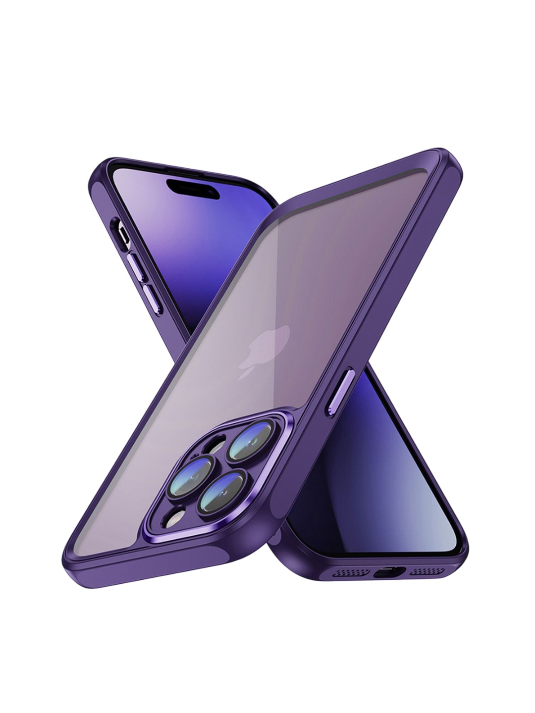 

QRIOH Solid Printed iPhone 15 Pro Max Back Case Mobile Accessories, Purple