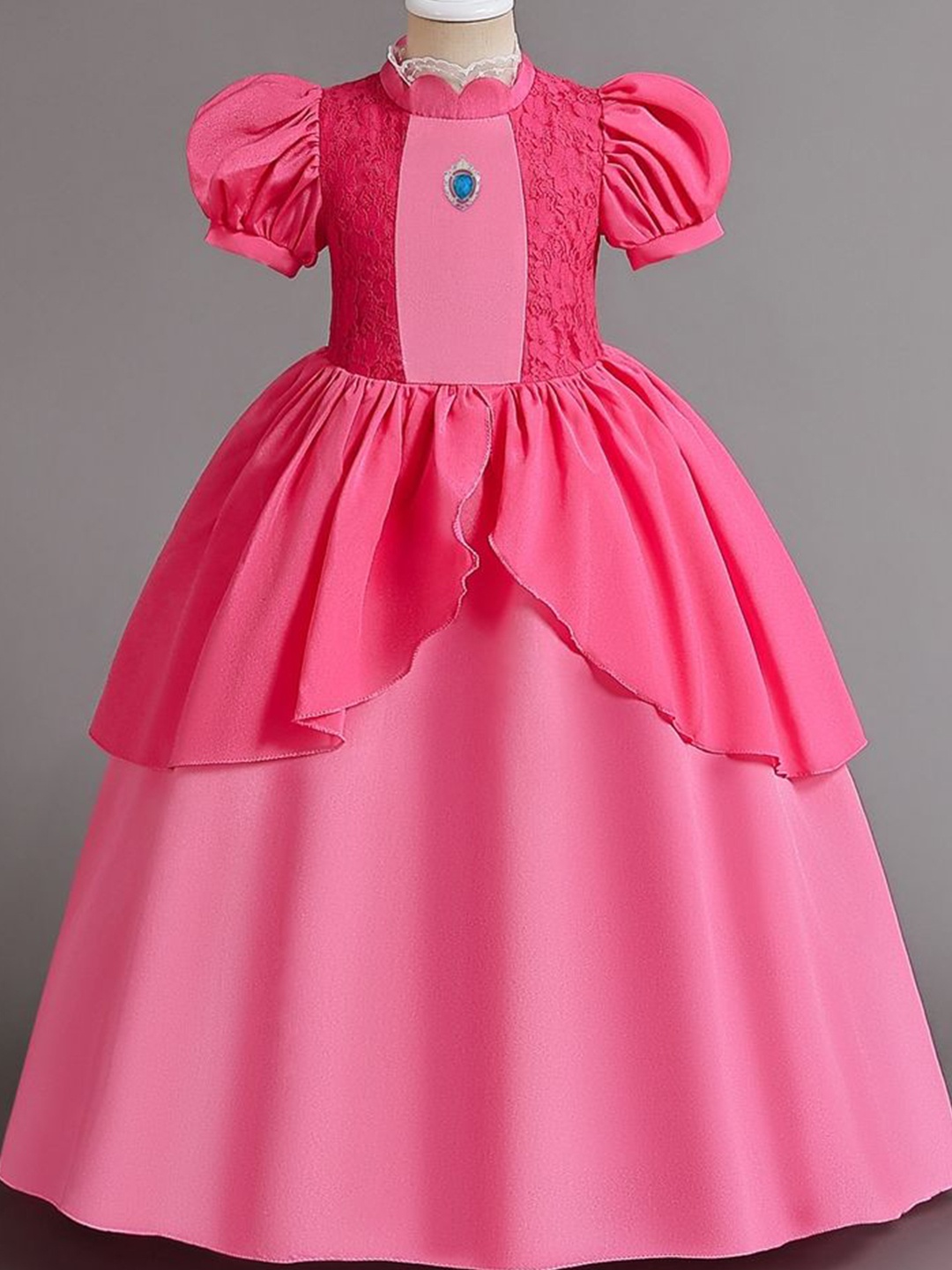 

LULU & SKY Puff Sleeve Fit & Flare Dress, Pink