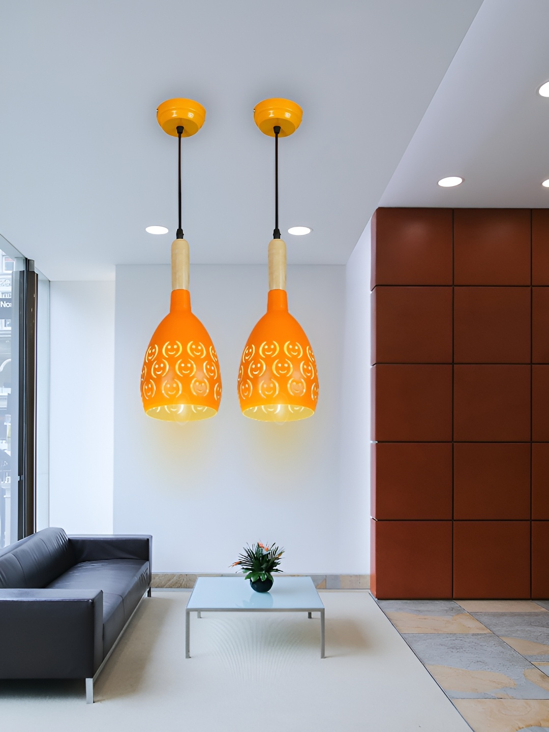 

GAUVIK Orange Printed Aluminium Ceiling Lamp