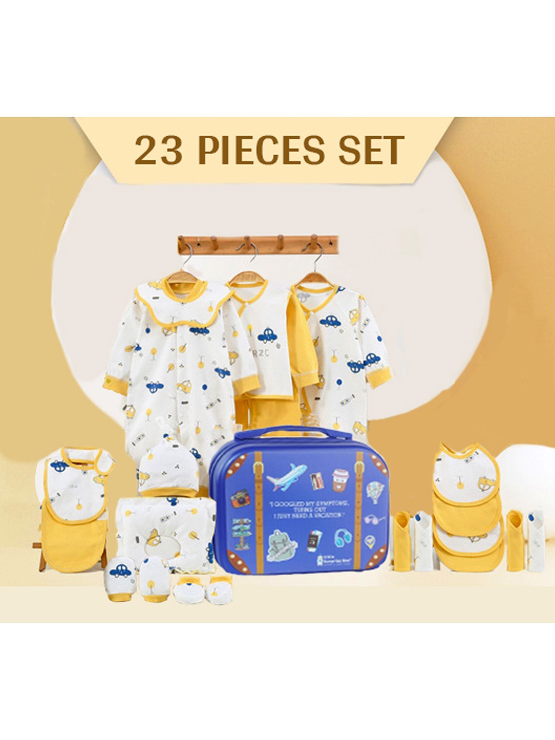 

Little Surprise Box LLP Infants 23-Pcs Newborn Baby Girl/Baby Boy Gift Hamper, Yellow