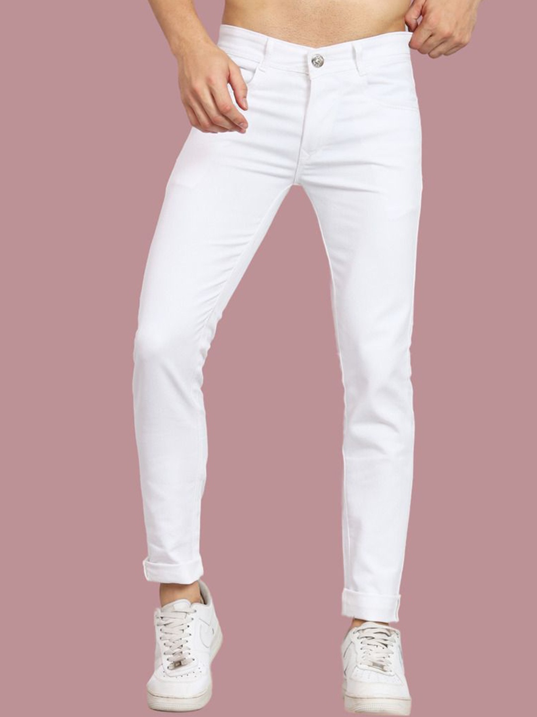 

COMFITS Men Classic Highly Distressed Stretchable Jeans, White