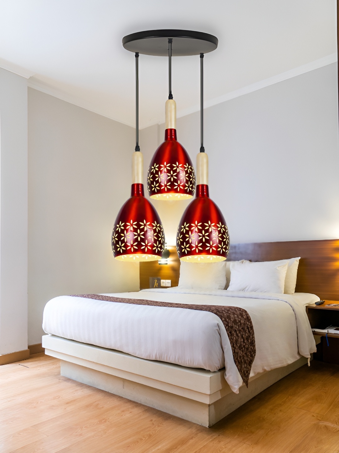 

GAUVIK Maroon Printed Aluminium Ceiling Lamp
