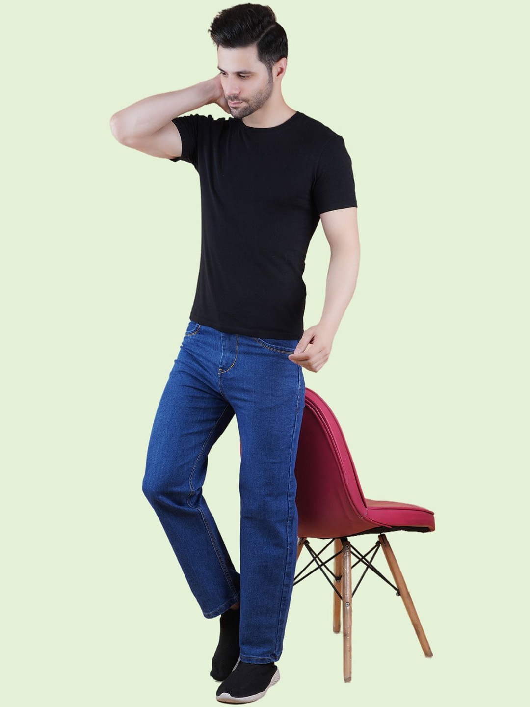 

COMFITS Men Classic Low Distress Stretchable Jeans, Blue
