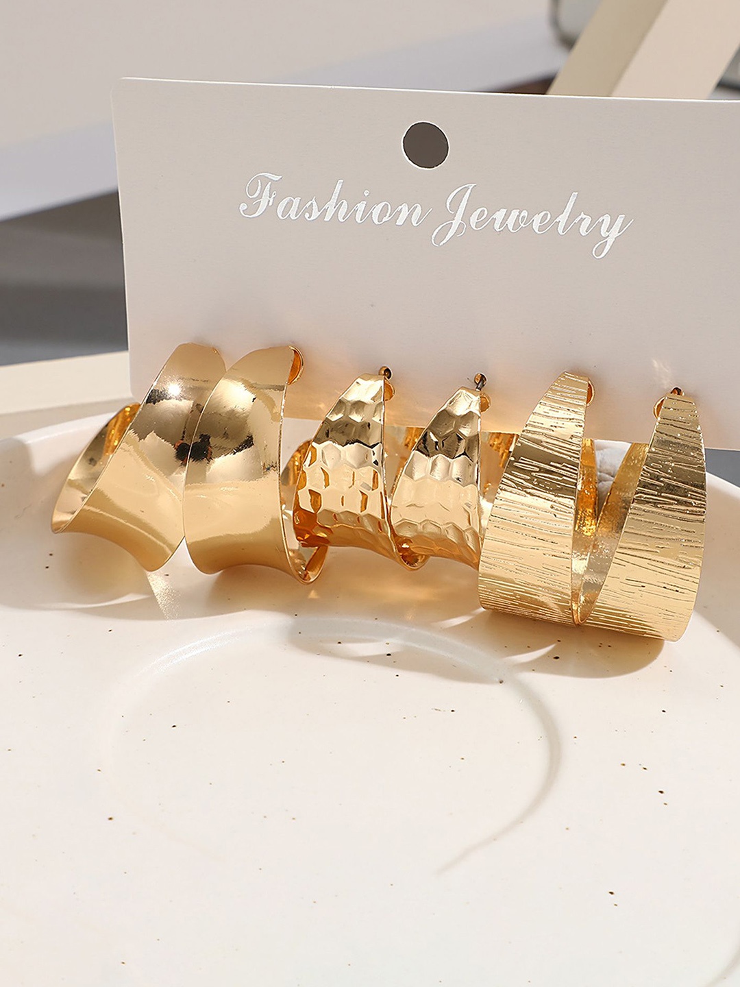 

LULU & SKY Contemporary Studs Earrings, Gold