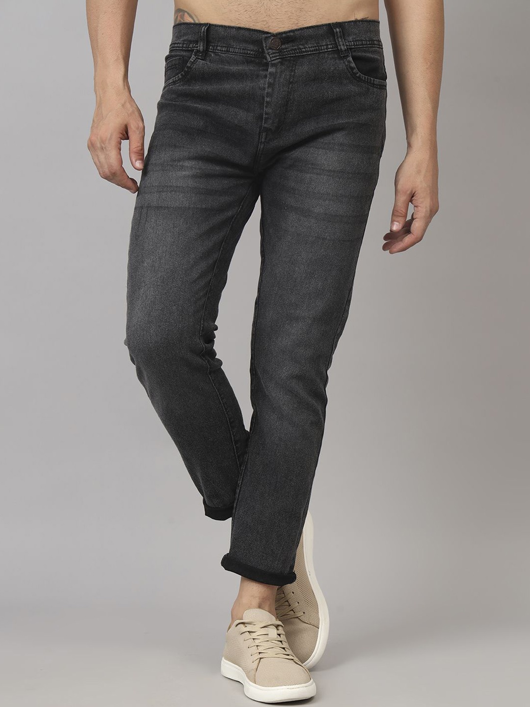

LINARIA Men Classic Straight Fit Light Fade Jeans, Grey