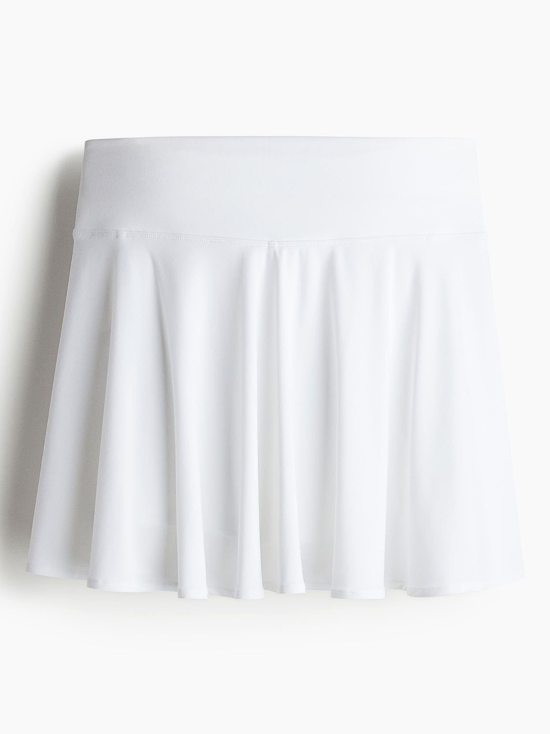 

H&M Circle-Cut Tennis Skirt With DryMove, White