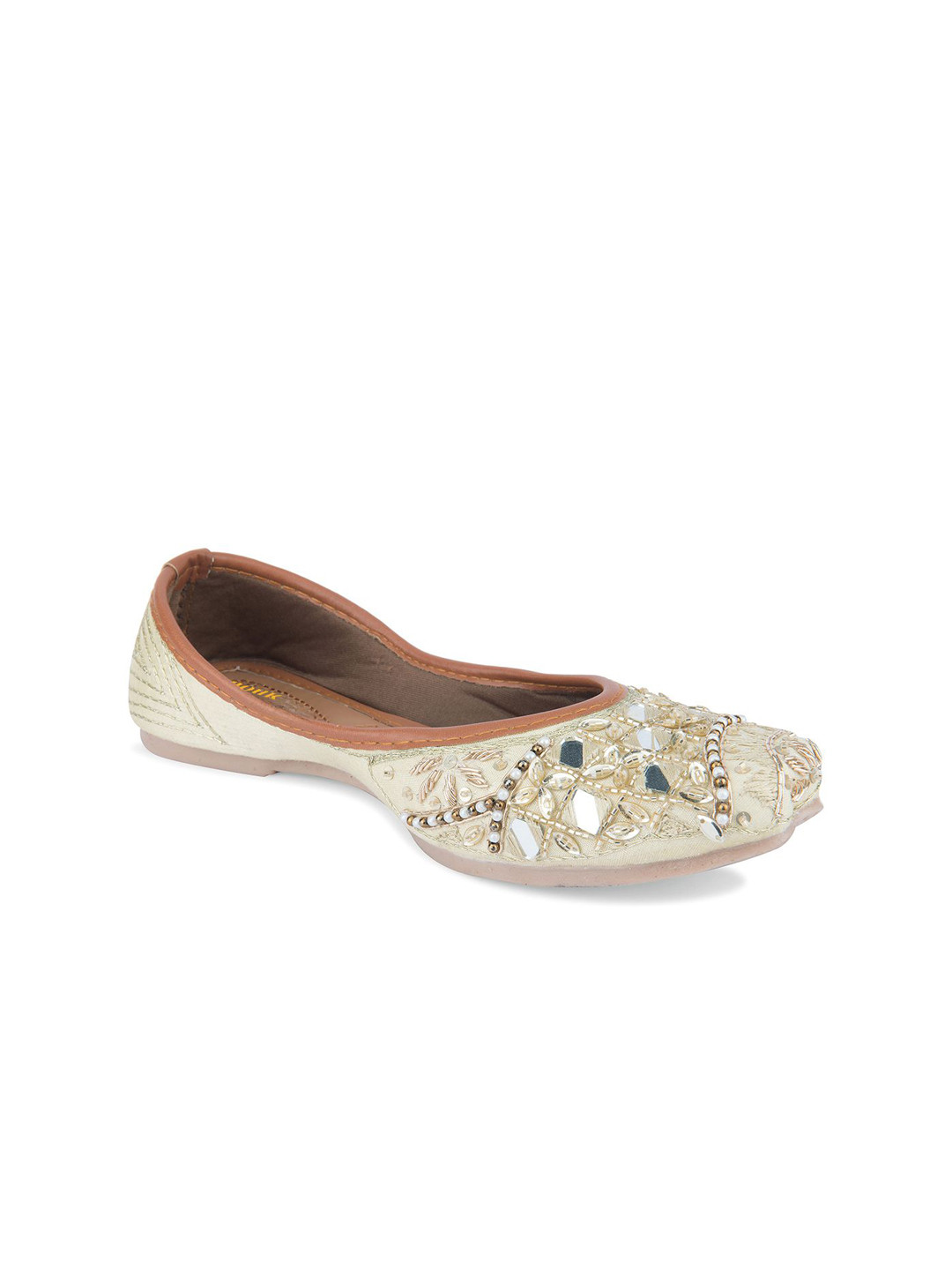 

Anouk Women Embellished Ethnic Mojaris Flats, White