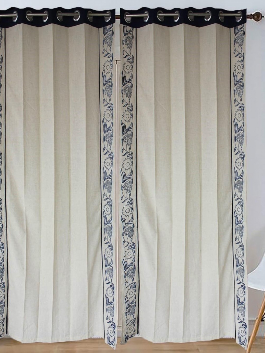 

Dekor World Multicoloured Set of 2 Embroidered Long Door Curtain, Multi