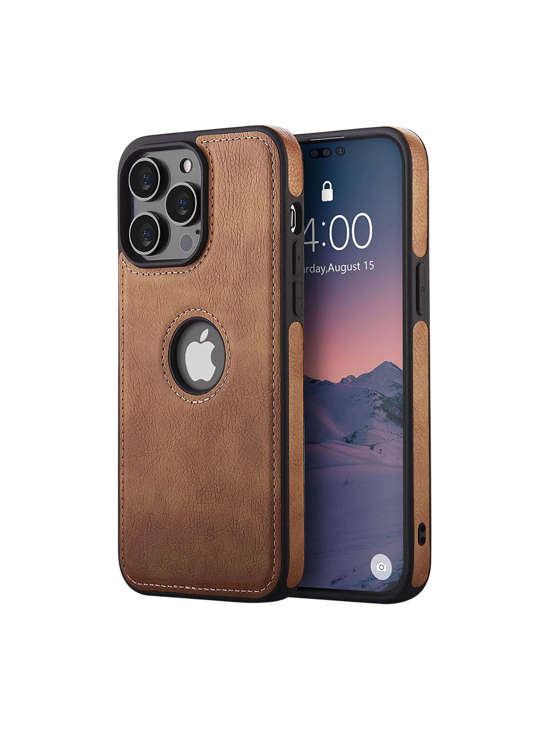 

LIRAMARK Solid Printed iPhone 14 Pro Max Back Case Mobile Accessories, Brown