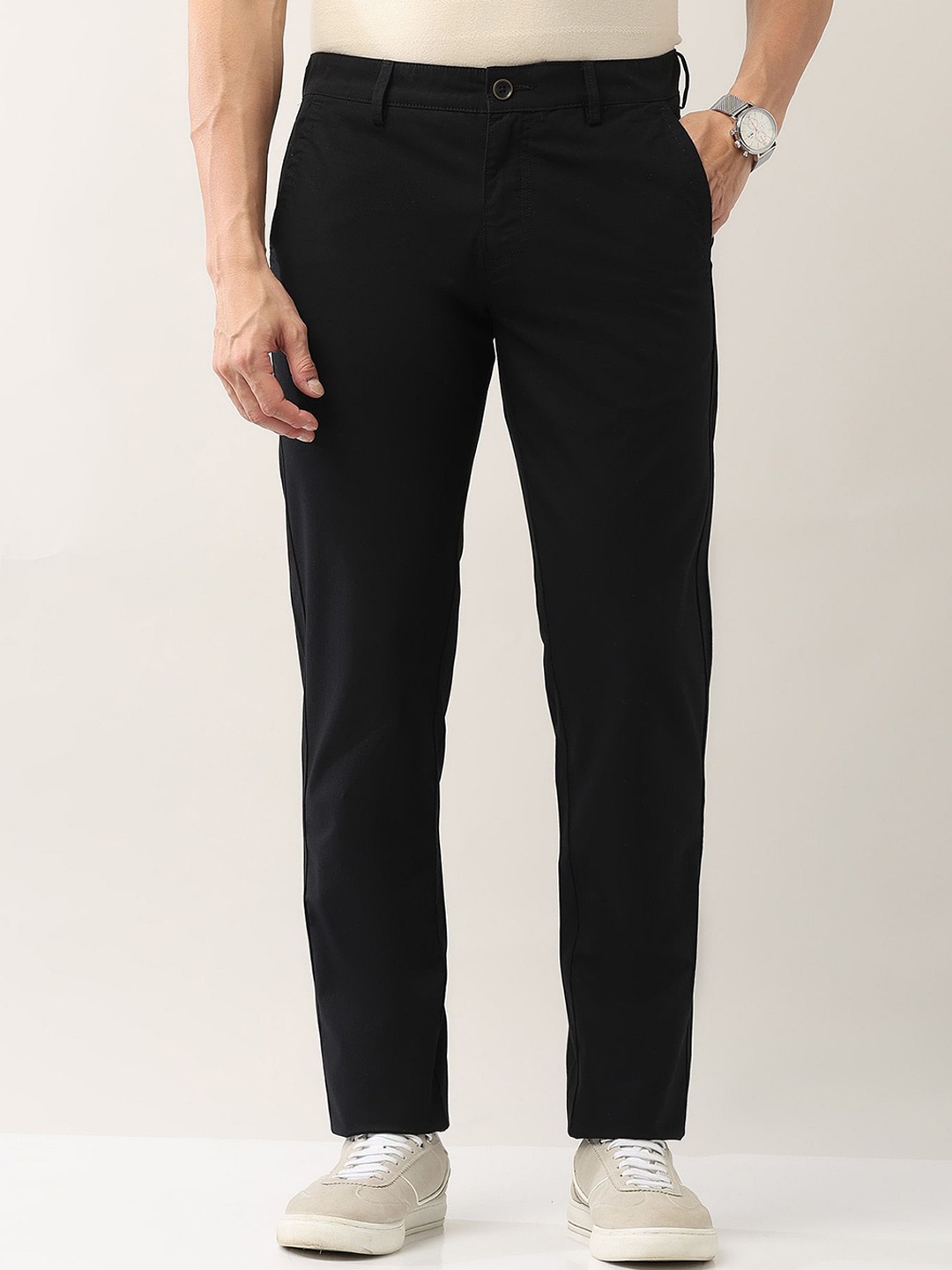 

AD By Arvind Men Slim Fit Trousers, Black