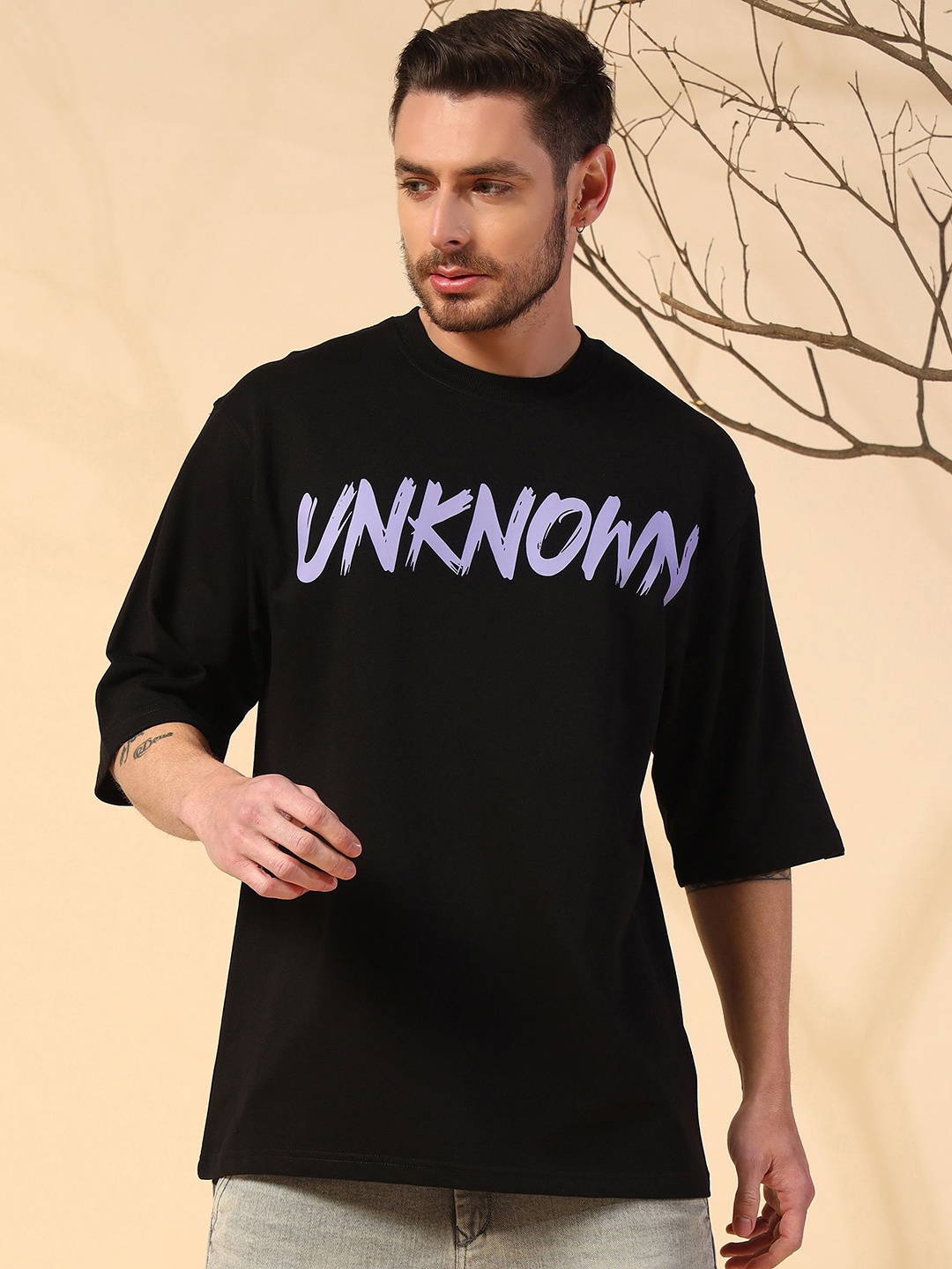 

Dogman Men Printed Bio Finish T-shirt with Mask, Black