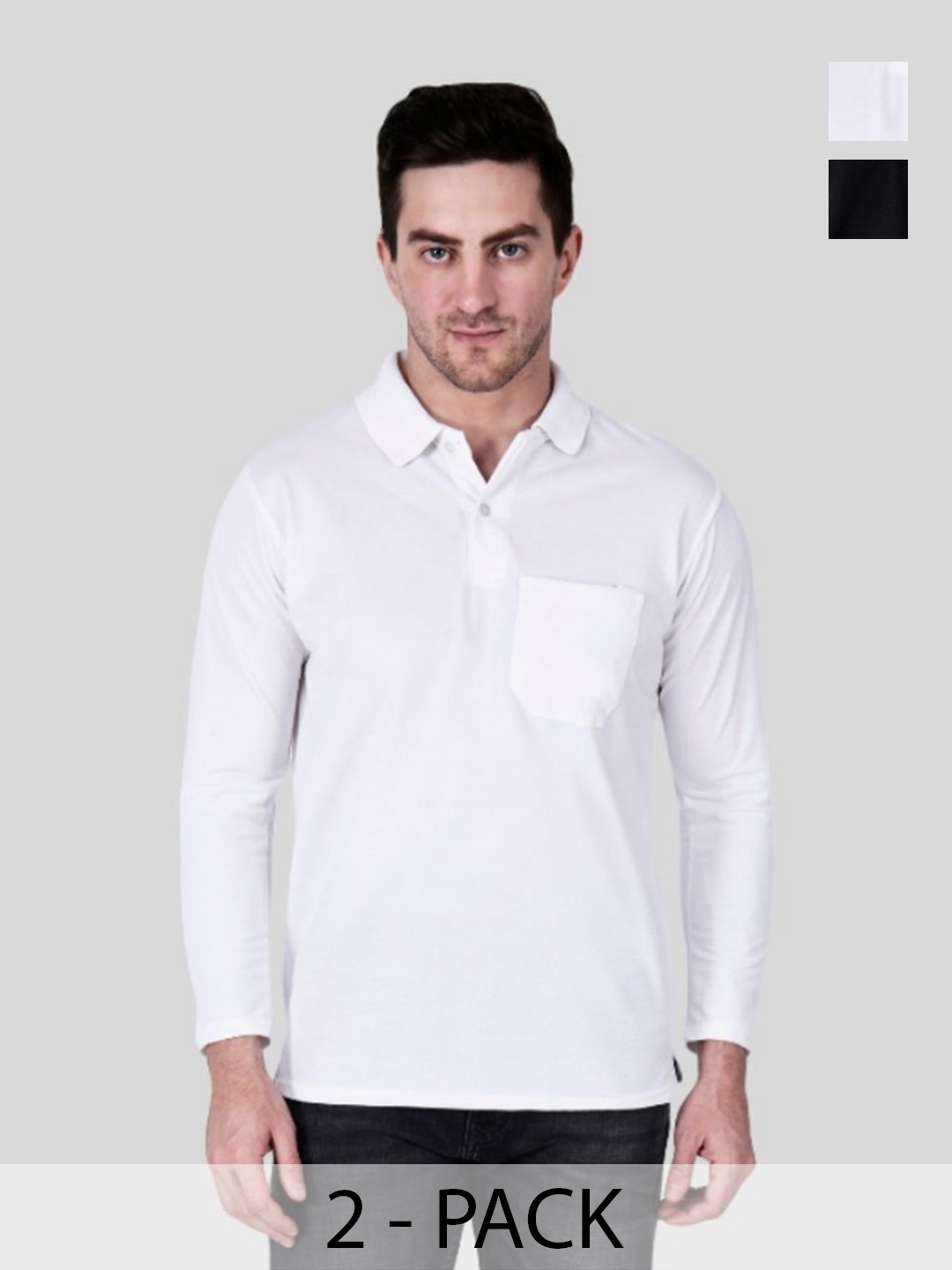 

SAIKSA FASHION Men 2 Polo Collar Pockets T-shirt, Multi