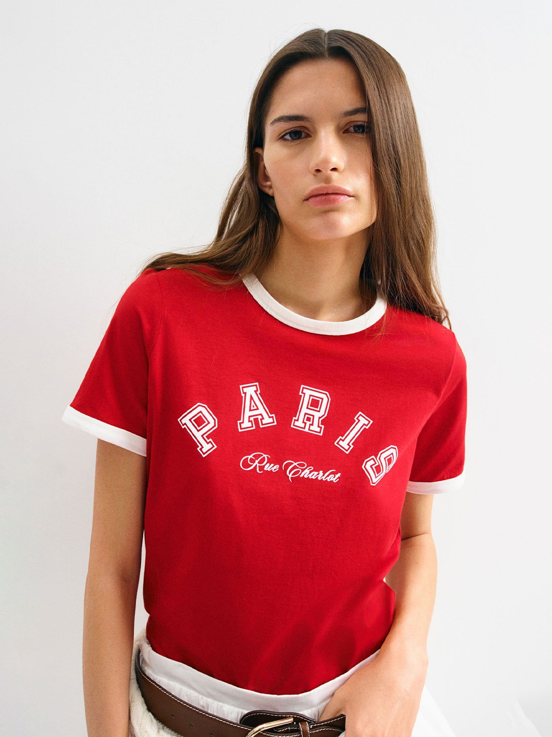 

H&M Text-Motif T-Shirt, Red