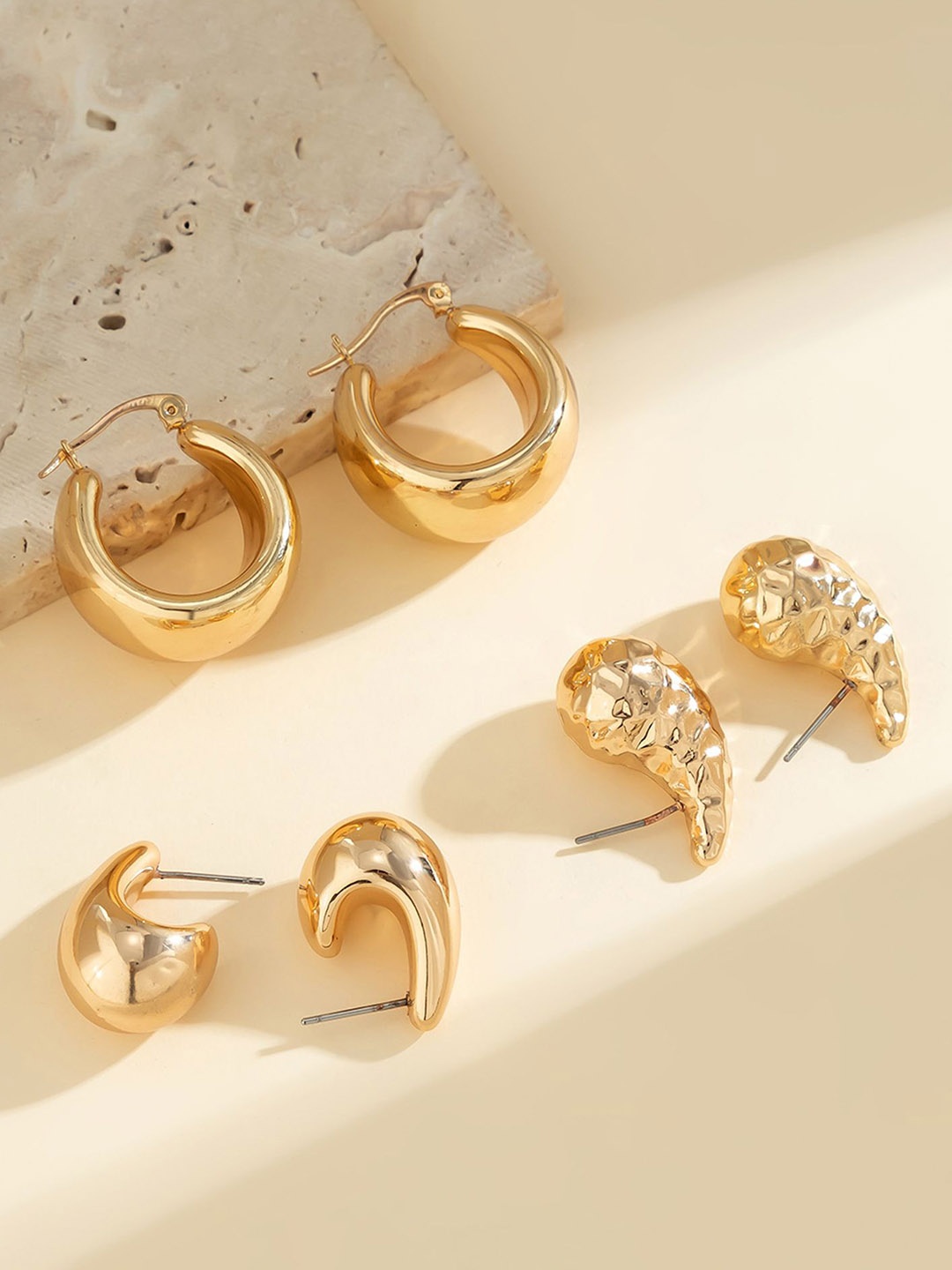 

LULU & SKY Contemporary Studs Earrings, Gold