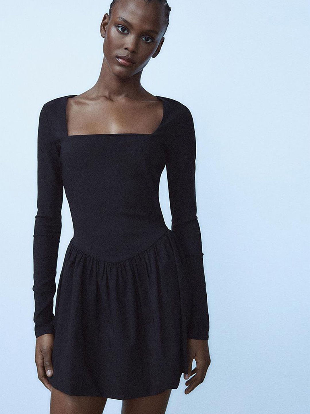 

LULU & SKY Fit & Flare Mini Dress, Black