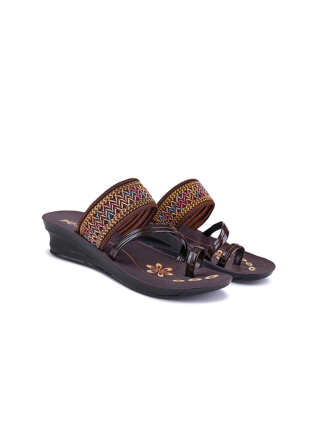 

PENNEN Printed Mules Heels, Brown