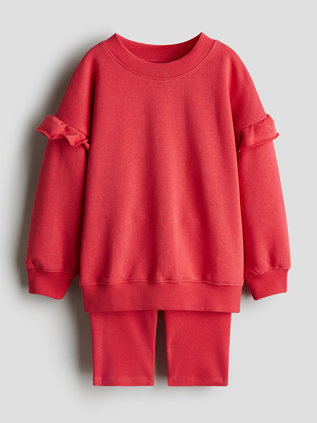 

H&M 2-Piece Sweatshirt And Shorts Set, Red
