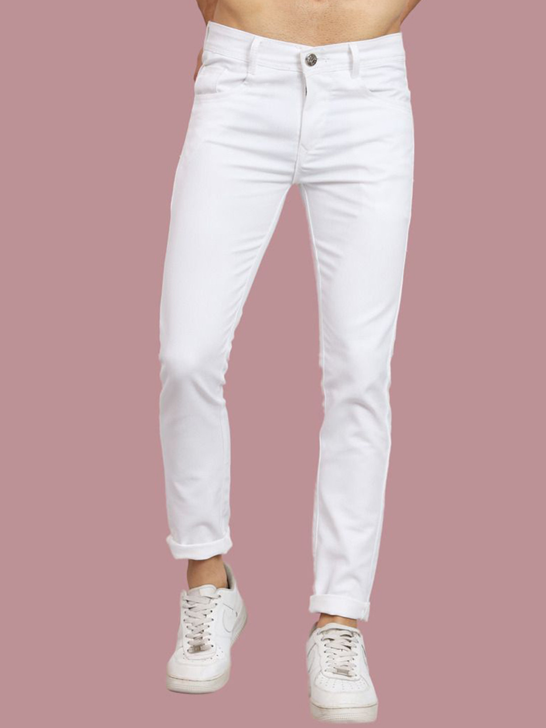 

COMFITS Men Classic Highly Distressed Stretchable Jeans, White