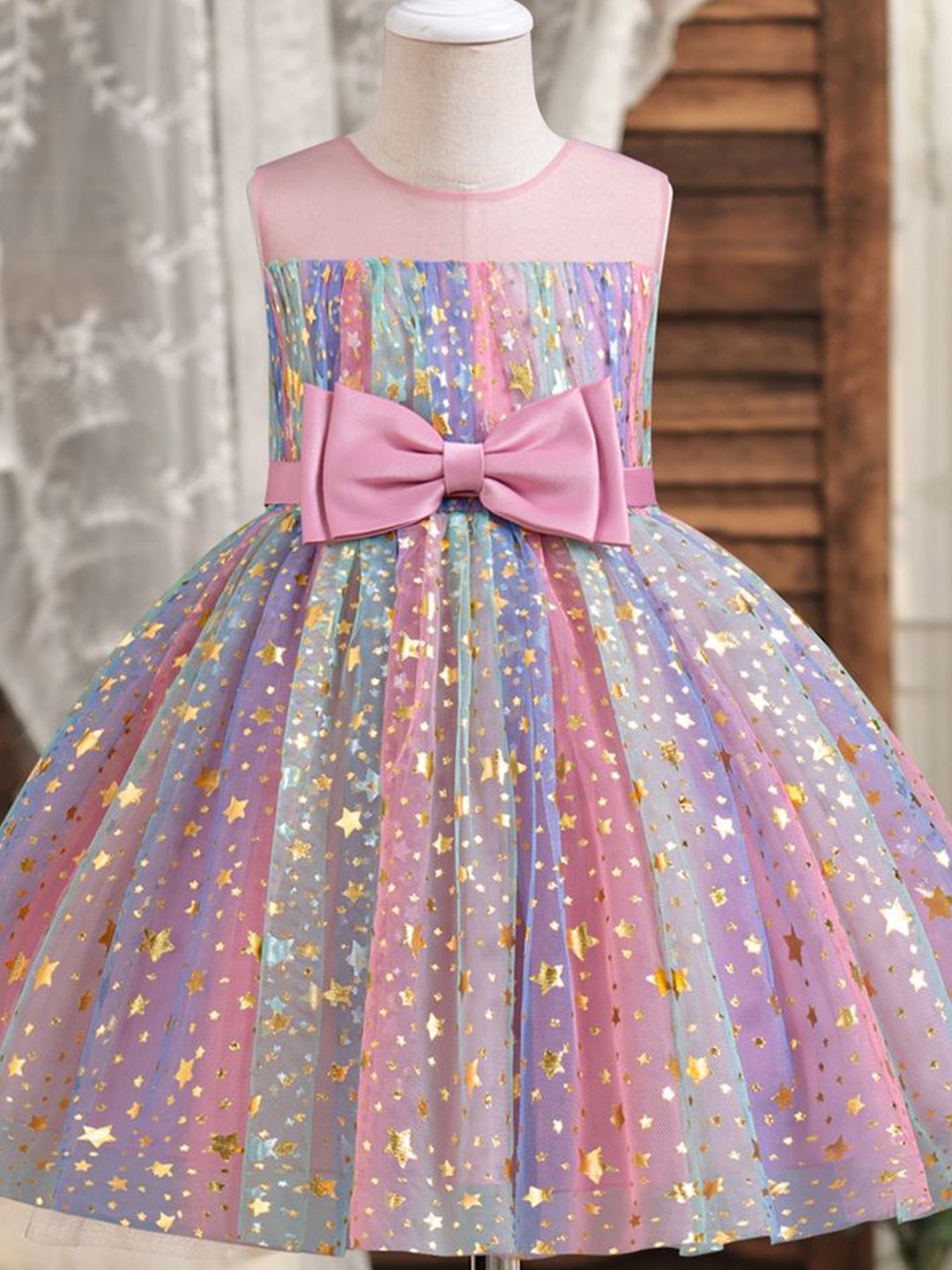 

LULU & SKY Floral Print Fit & Flare Dress, Pink