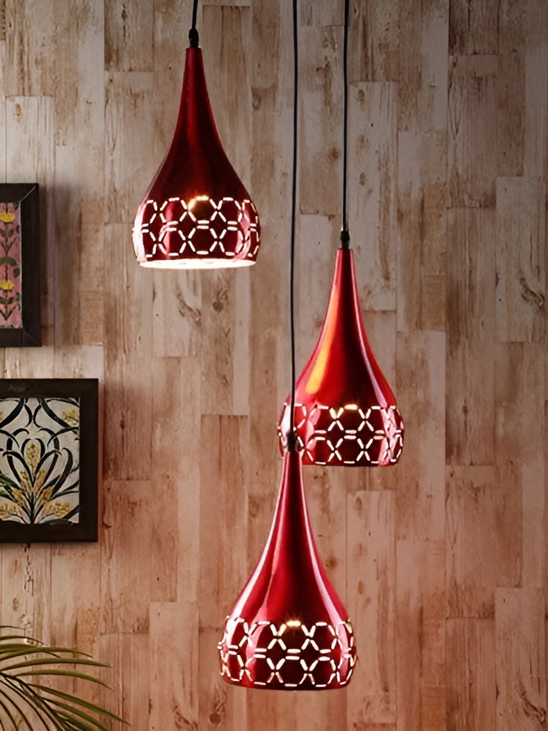 

GAUVIK Maroon Textured Aluminium Ceiling Lamp