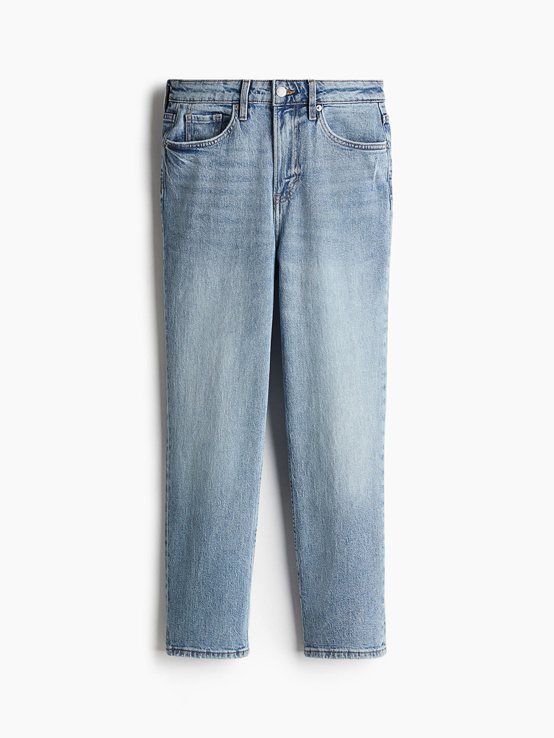 

H&M Curvy Fit Slim Straight High Ankle Jeans, Blue