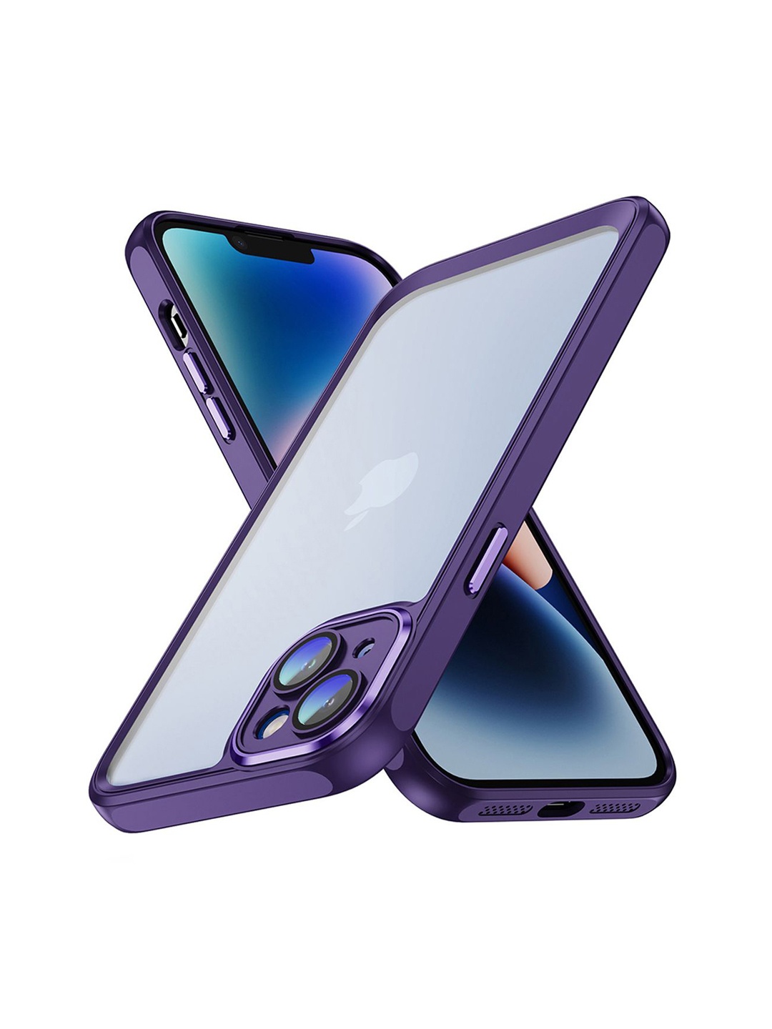

QRIOH Solid Printed iPhone 15 Plus Back Case Mobile Accessories, Purple