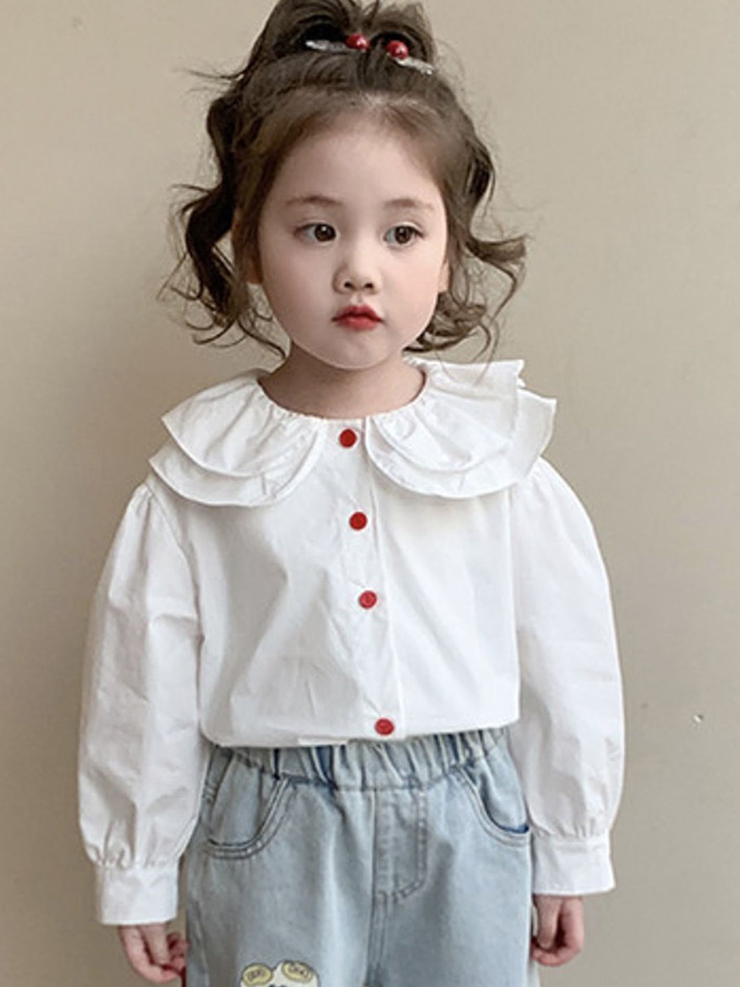 

LULU & SKY Girls Opaque Casual Shirt, White