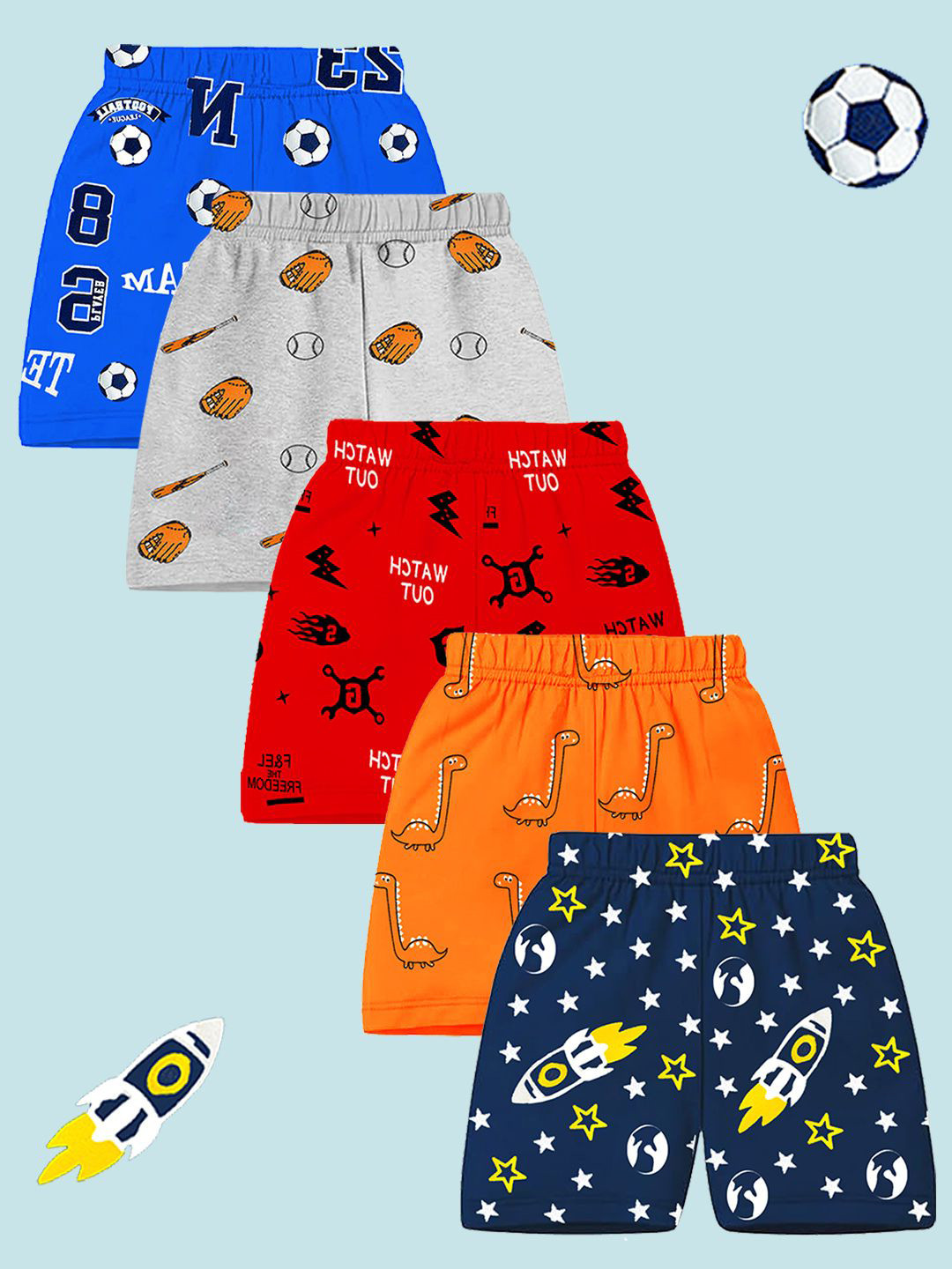 

KUCHIPOO Boys Printed Shorts, Red