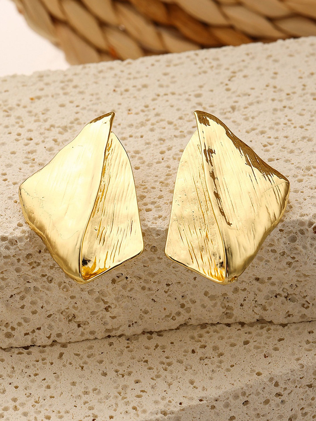 

LULU & SKY Contemporary Studs Earrings, Gold
